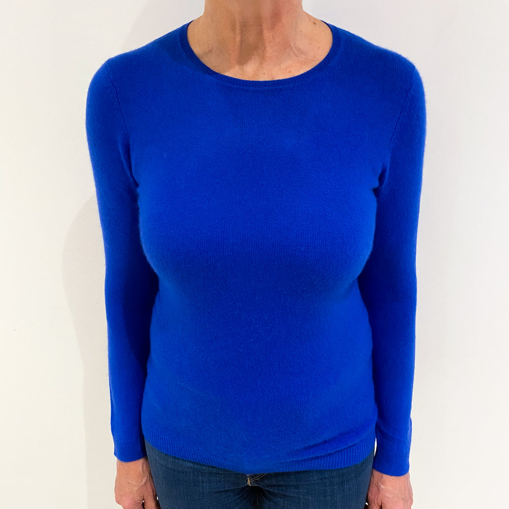 Cobalt Blue Cashmere Crew Neck Jumper Medium