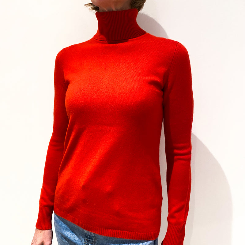 Berry Red Cashmere Polo Neck Jumper Small