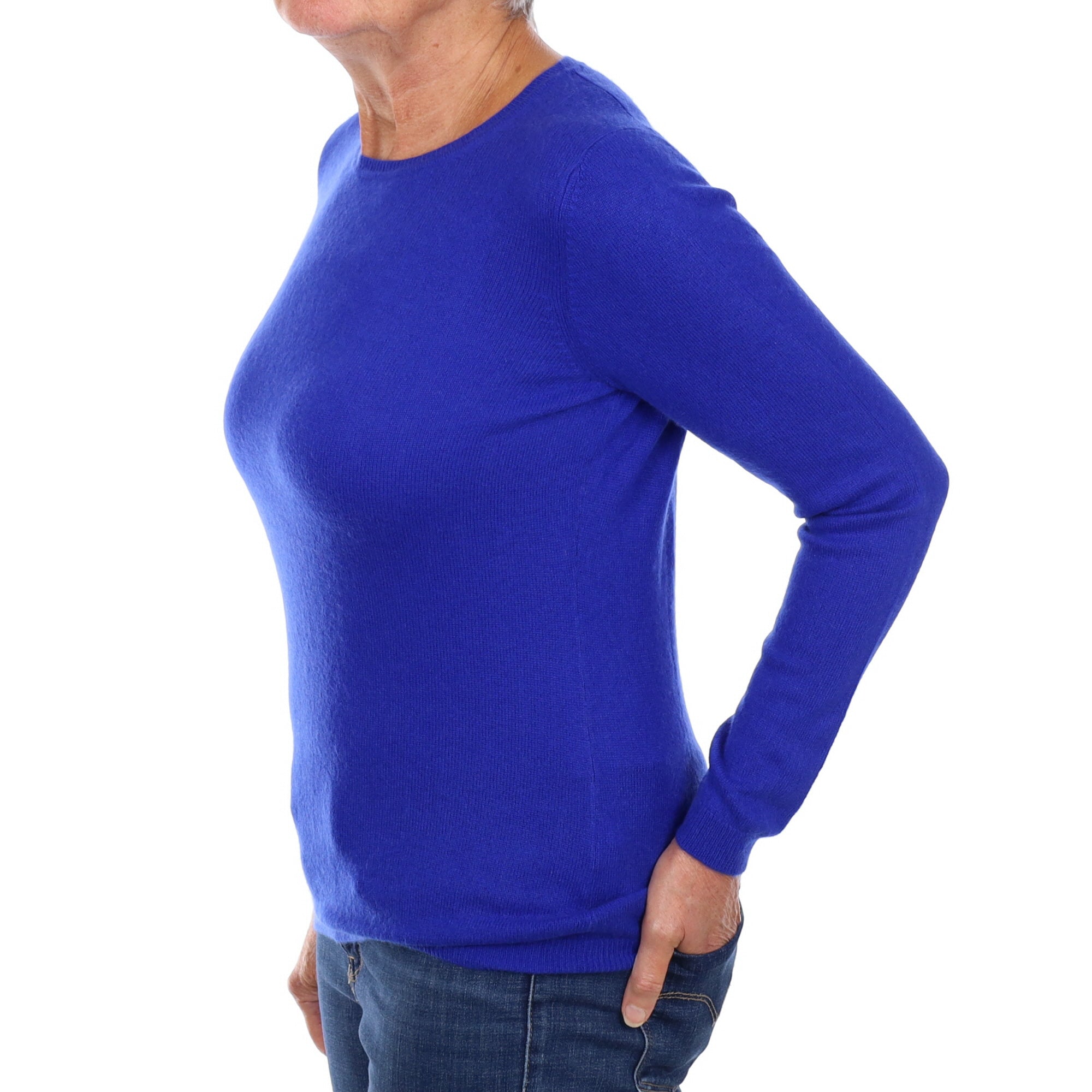 Electric Blue Cashmere Crew Neck Jumper Medium