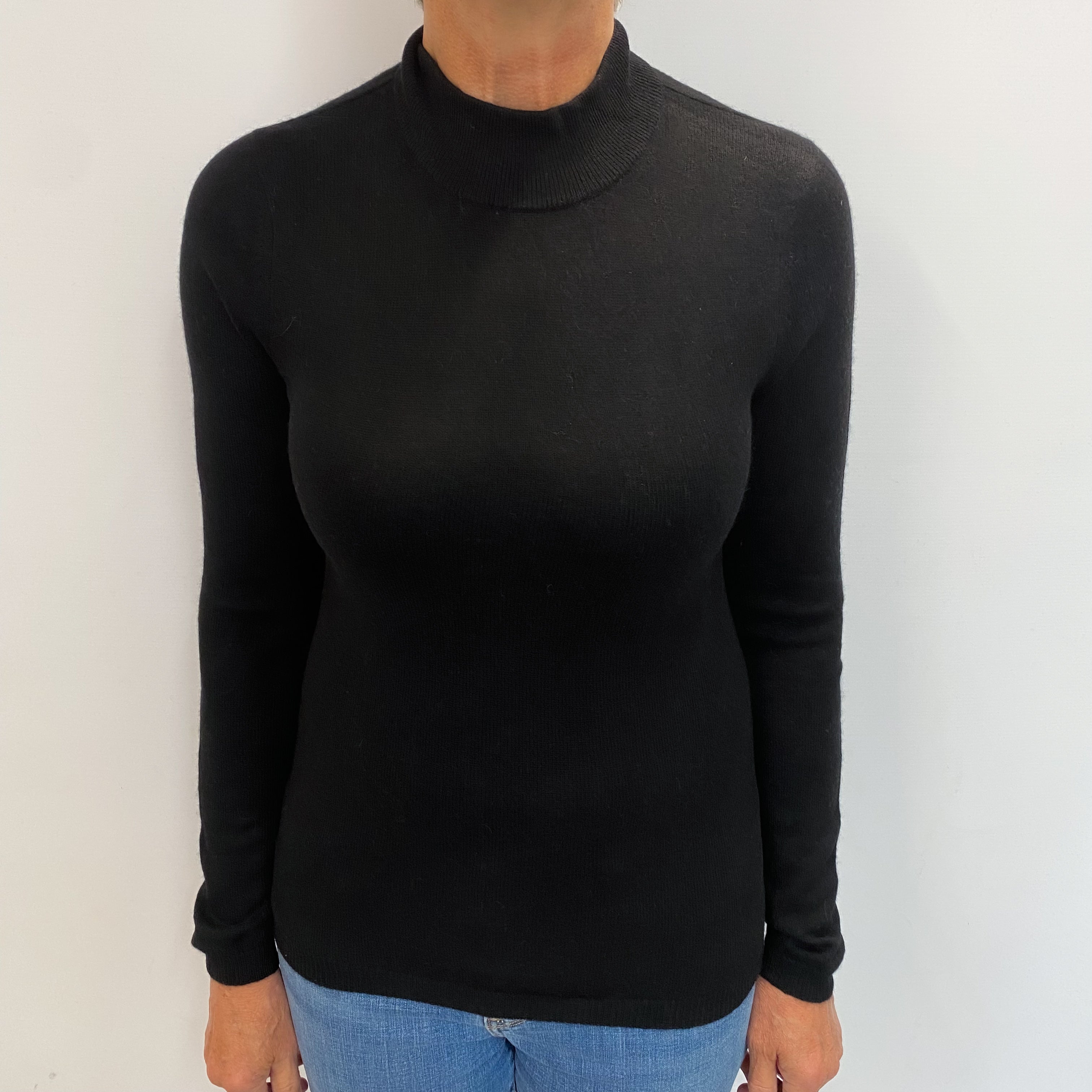 Black Cashmere Turtle Neck Jumper Medium