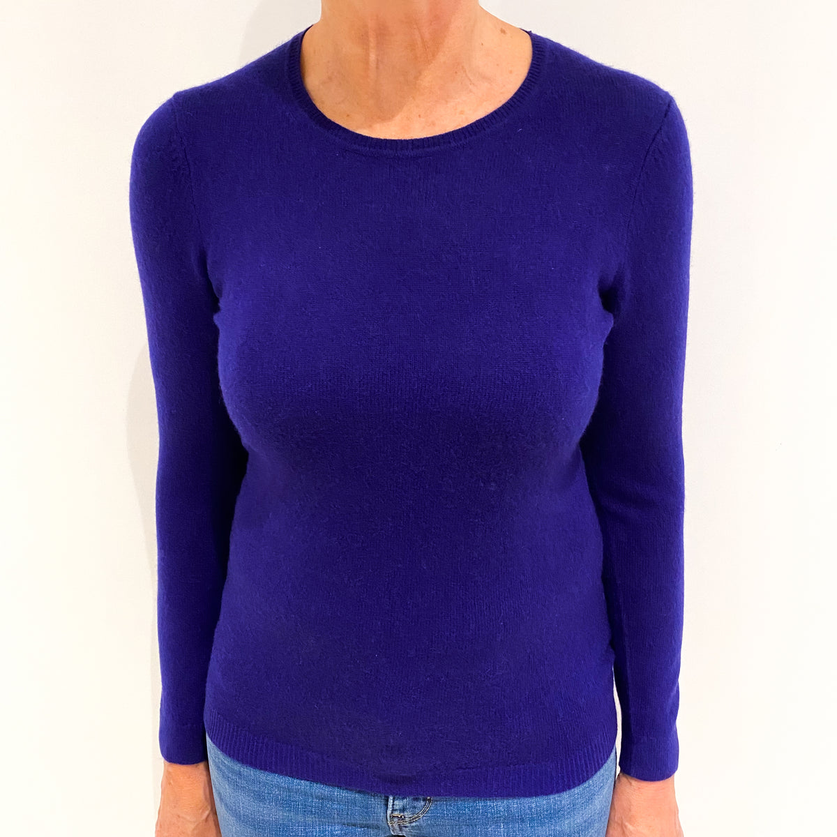 Indigo Blue Cashmere Crew Neck Jumper Medium