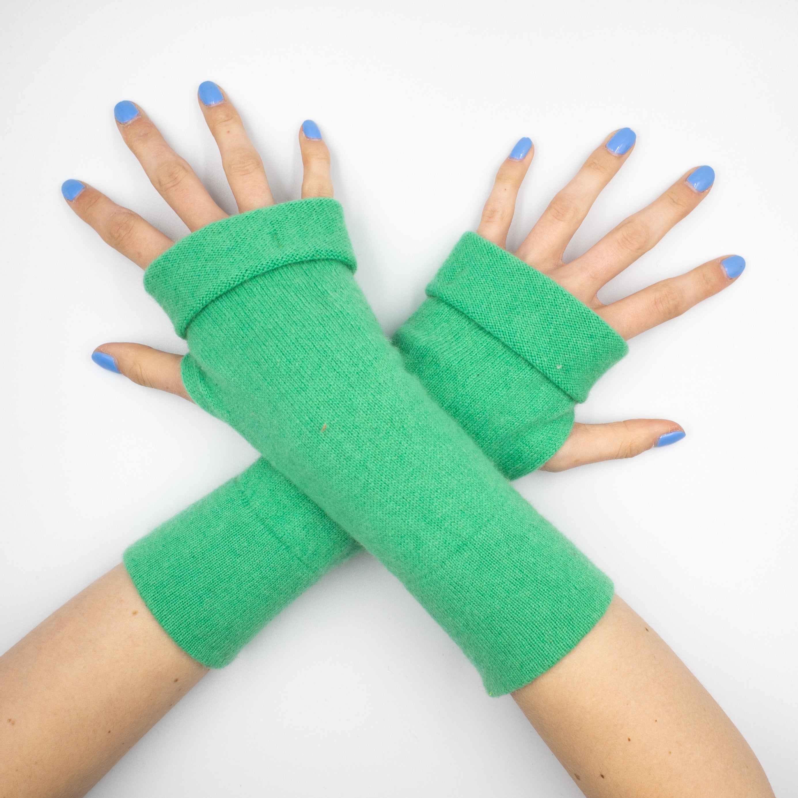 Bright Mint Green Fingerless Gloves