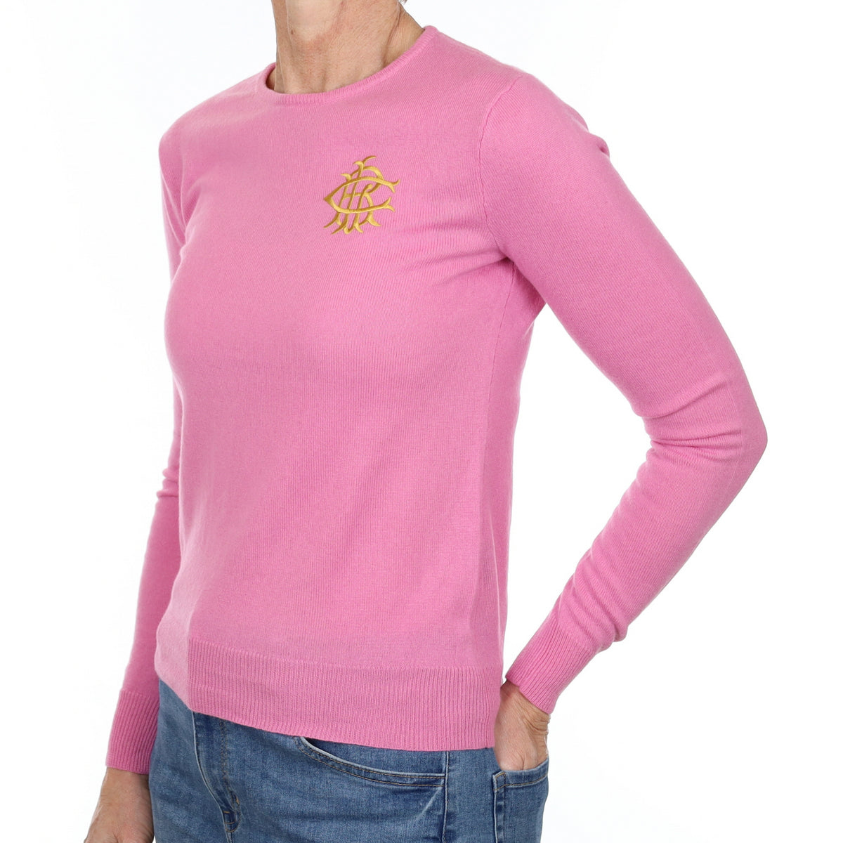 Ralph Lauren Bubblegum Pink Cashmere Crew Neck Jumper Small