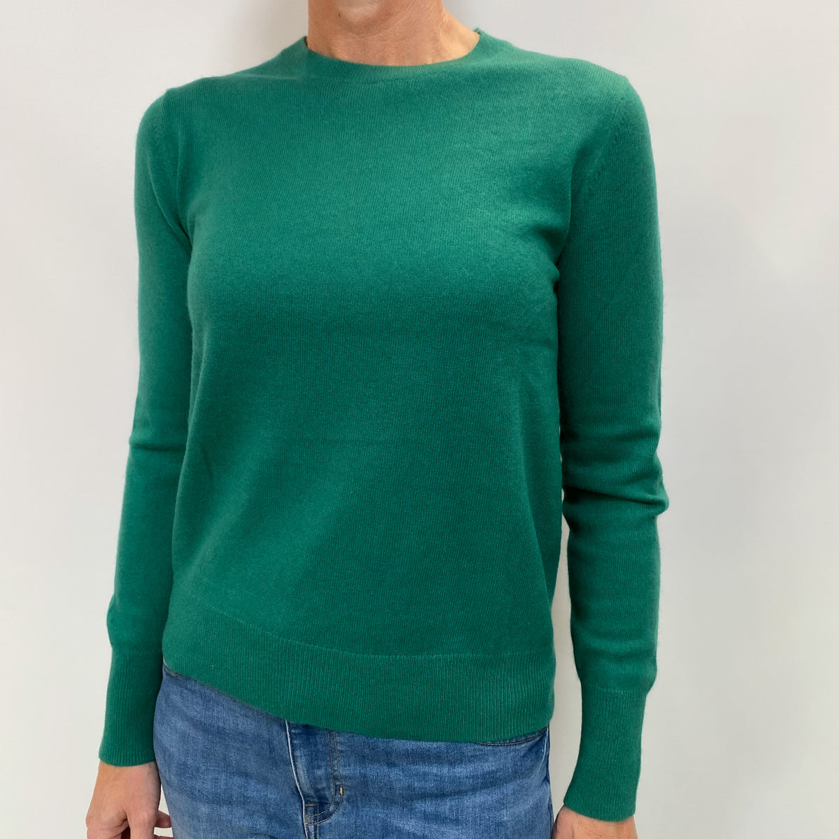Emerald Green Cashmere Crew Neck Jumper Small