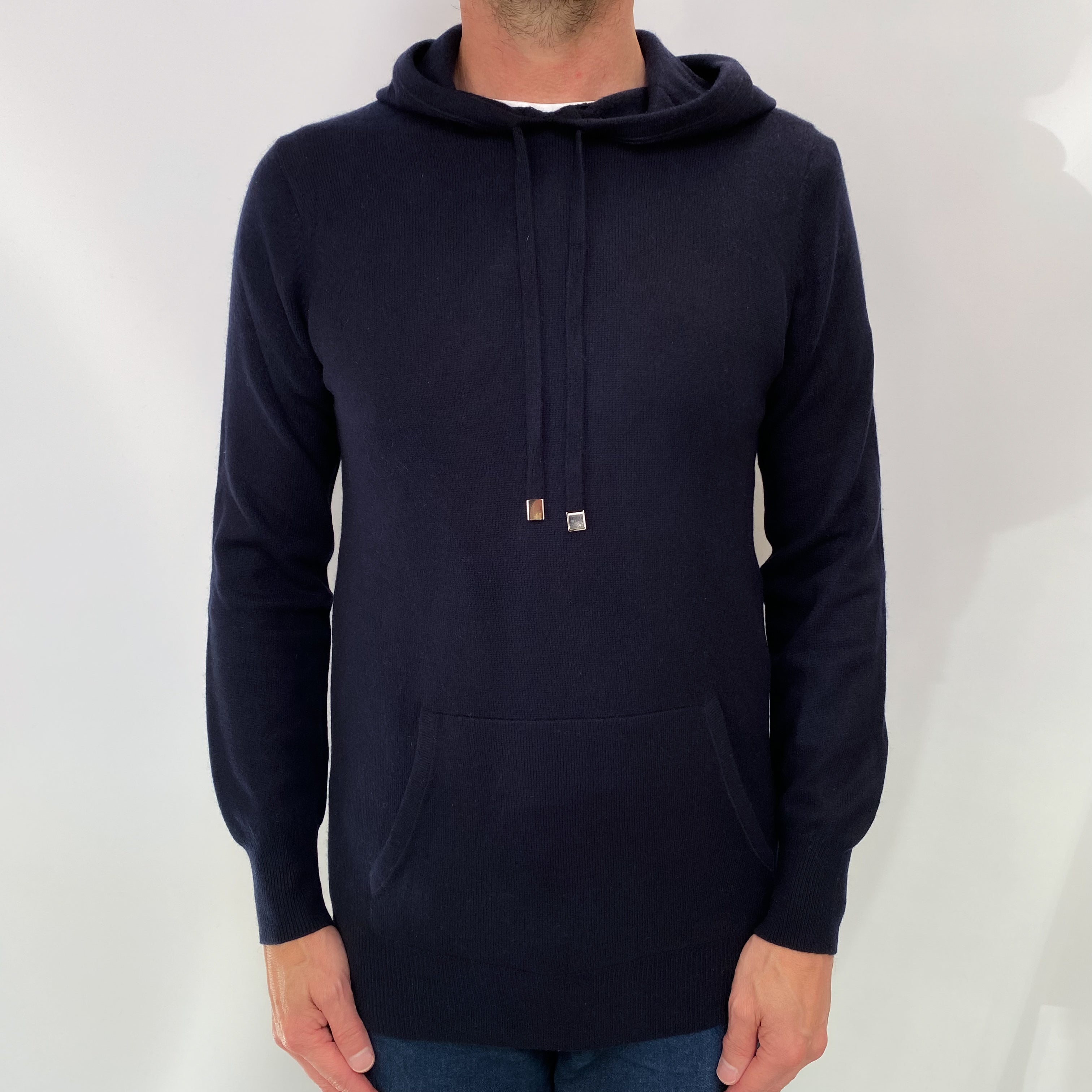 Navy Men's Cashmere Hoodie Small