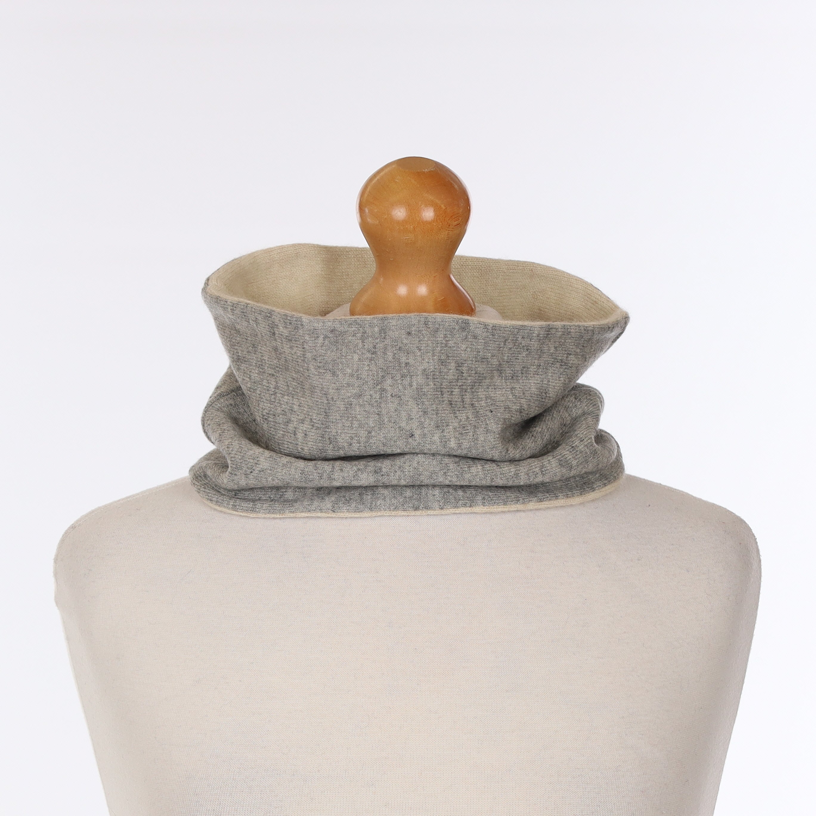 Pale Grey and Beige Neck Warmer