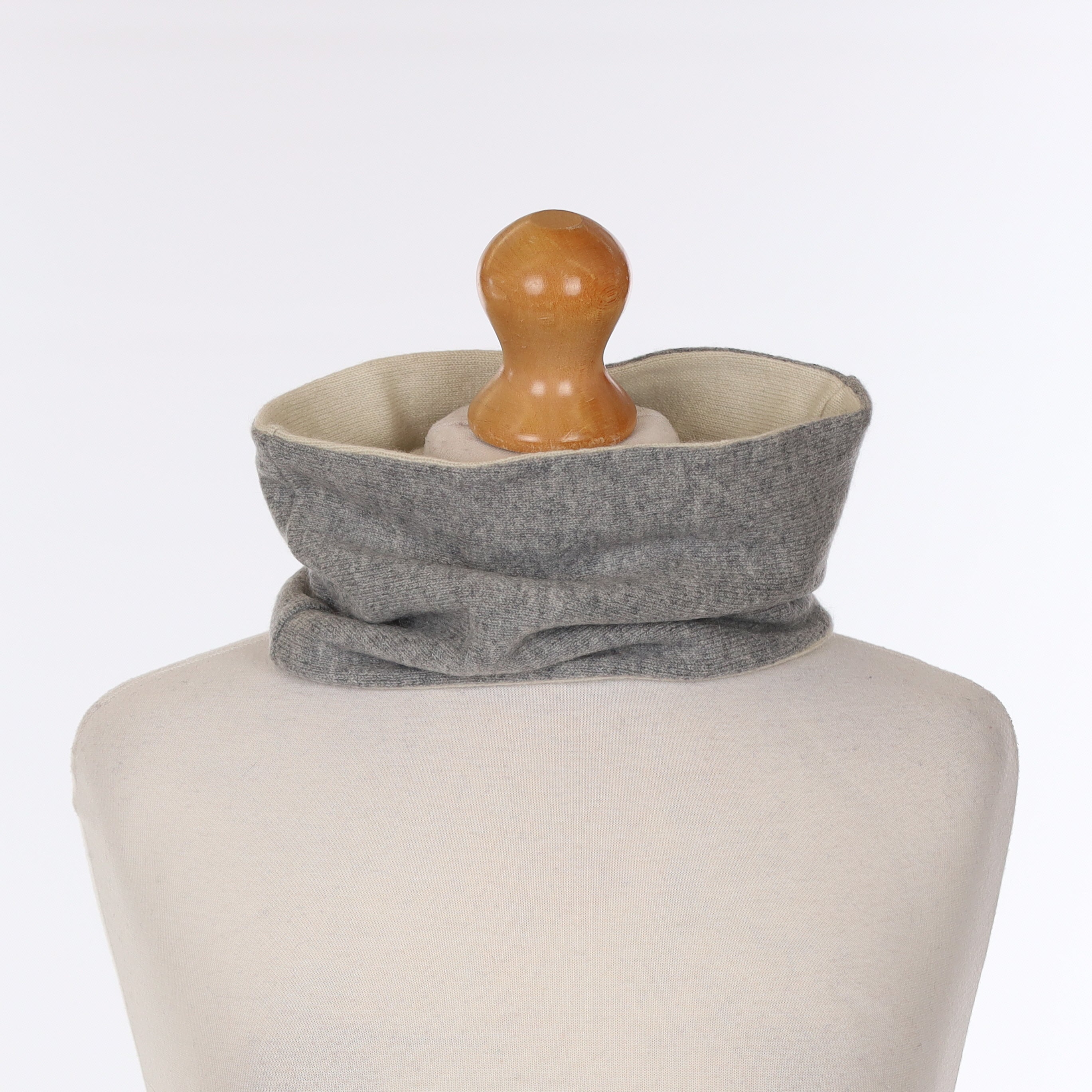 Ash Grey and Cream Neck Warmer
