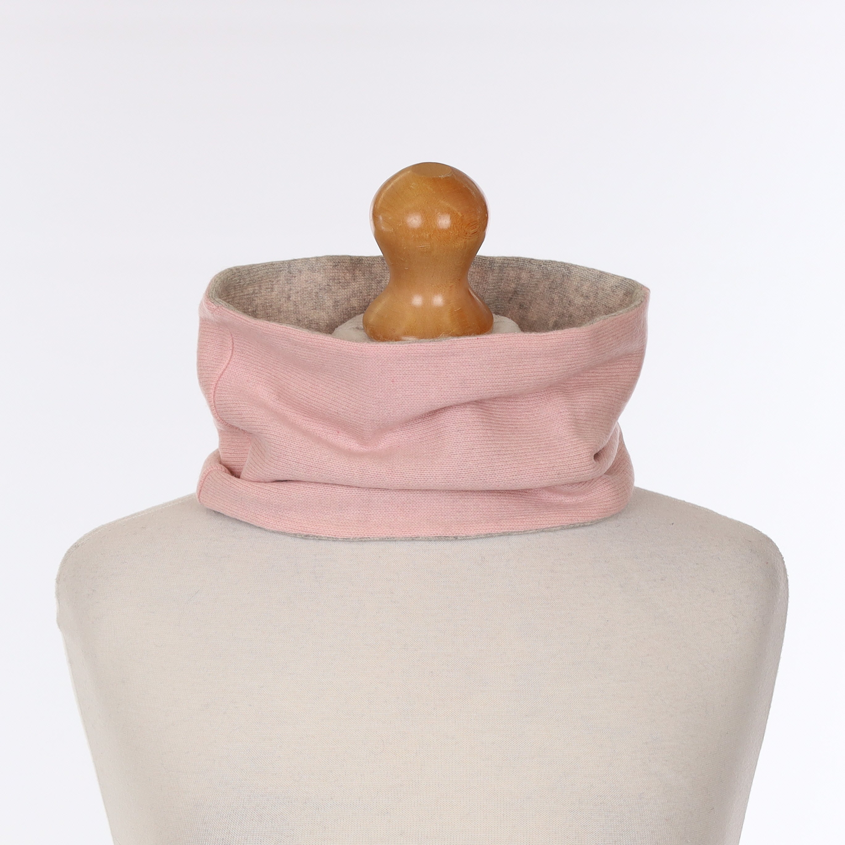Carnation Pink and Grey Neck Warmer