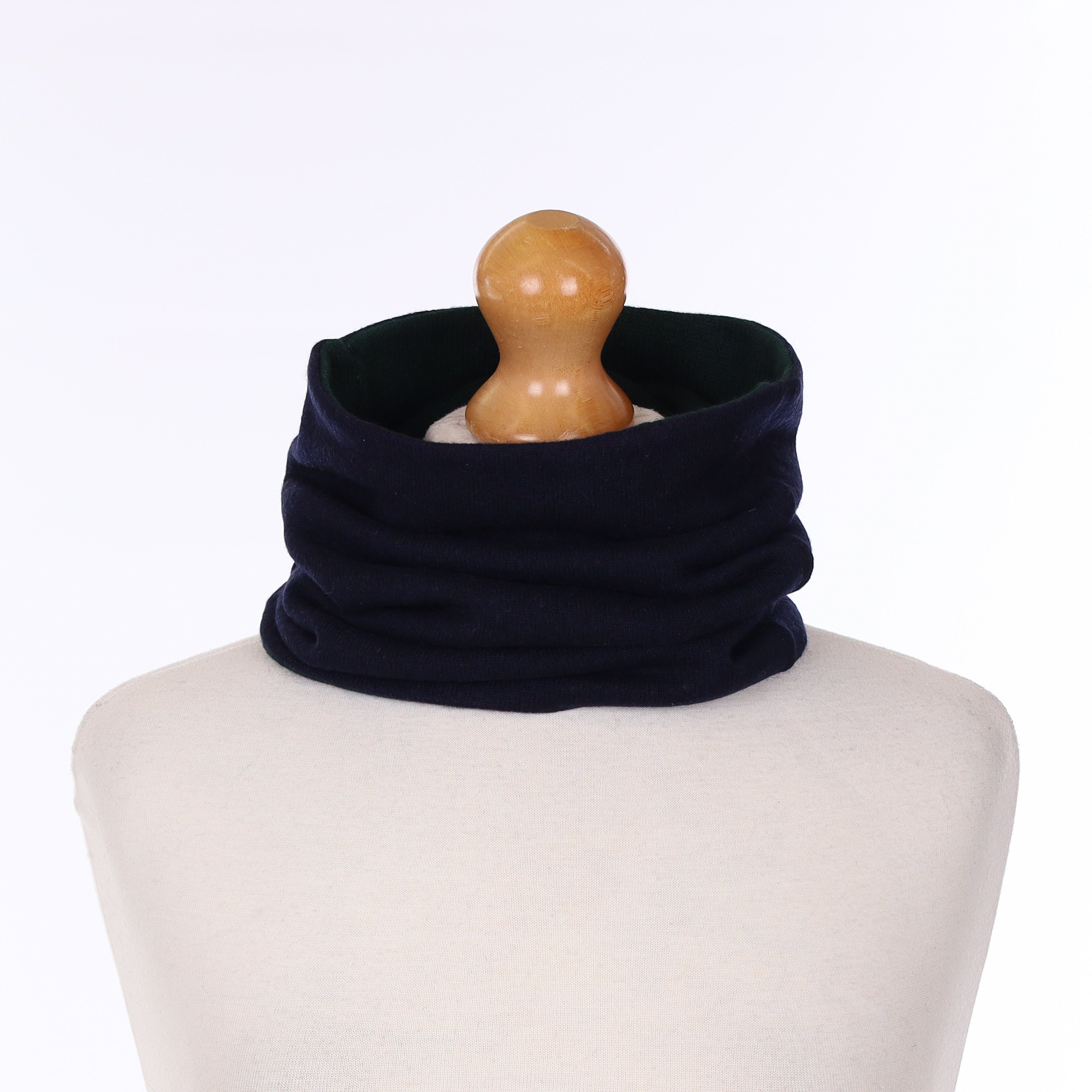 Men’s Bottle Green and Navy Luxury Double Layered Snood