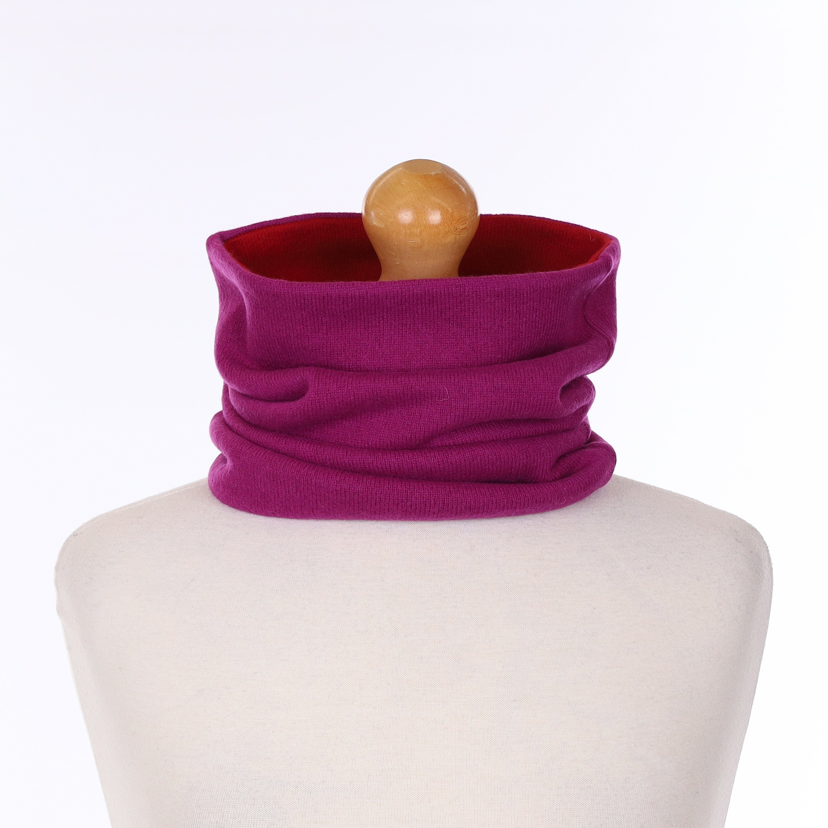 Magenta Pink and Red Luxury Double Layered Snood