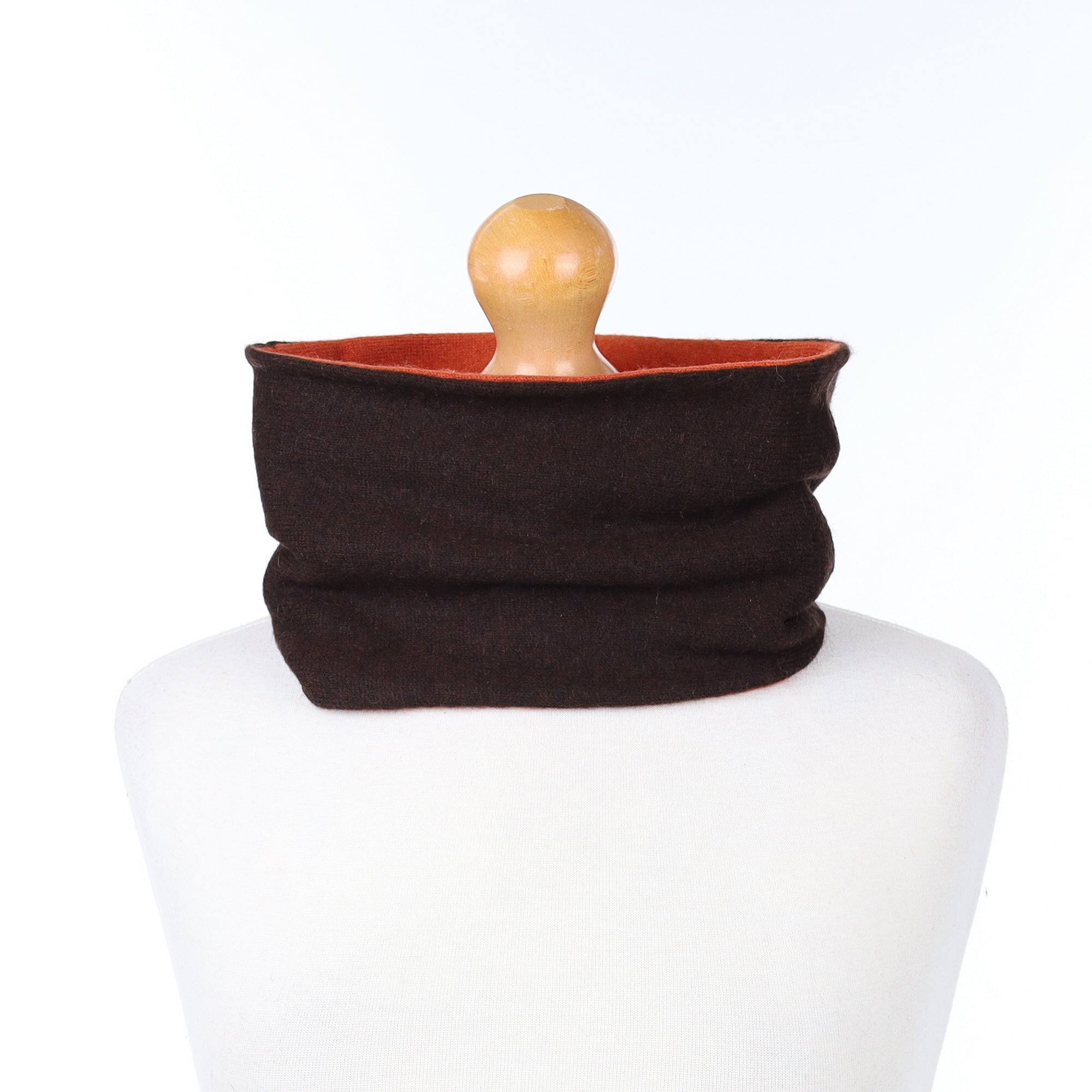 Flame Orange and Umber Brown Neck Warmer