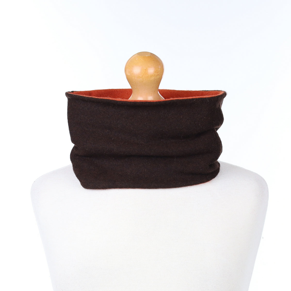 Flame Orange and Umber Brown Neck Warmer