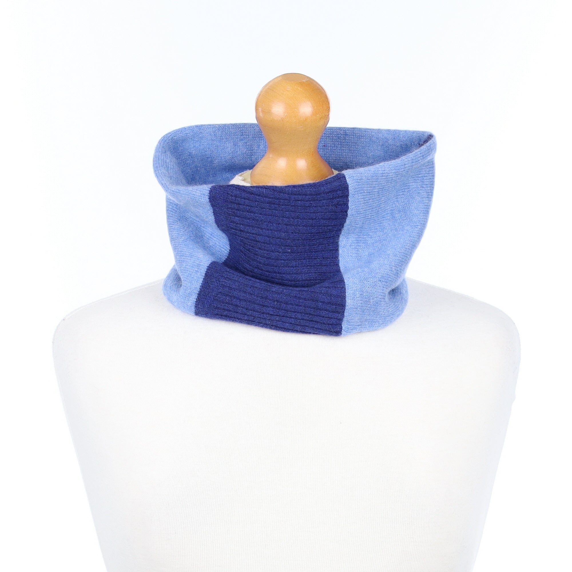 Blue and Navy Ribbed Neck Warmer