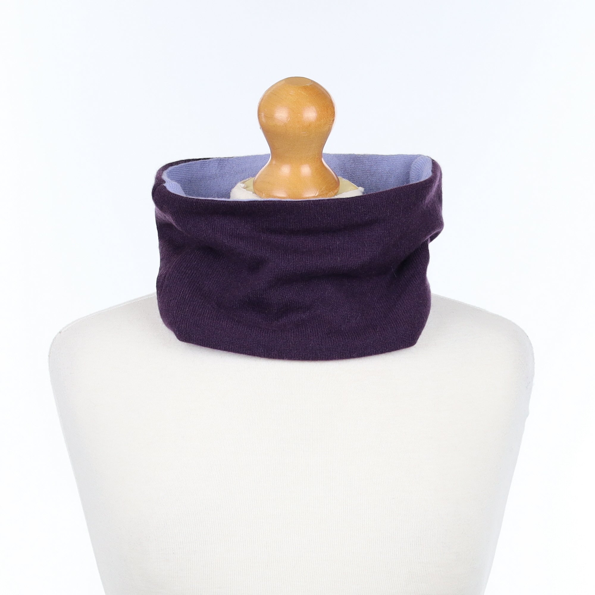 Deep Aubergine and Blue  Neck Warmer