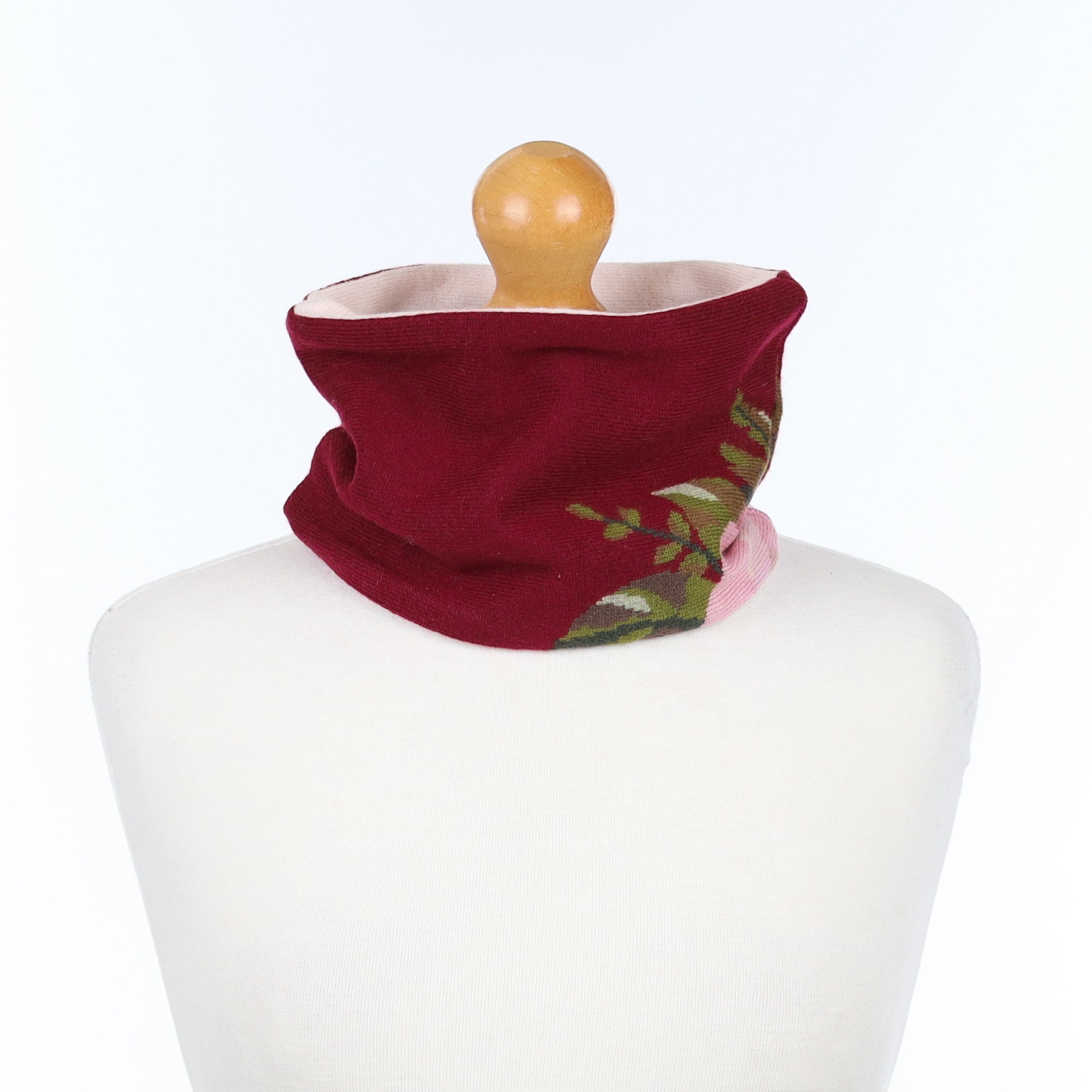 Red and Pink Floral Neck Warmer