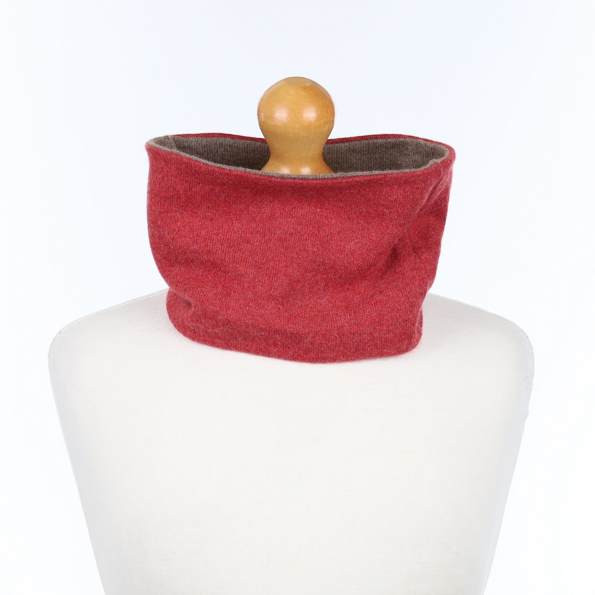 Berry Red and Mocha Neck Warmer