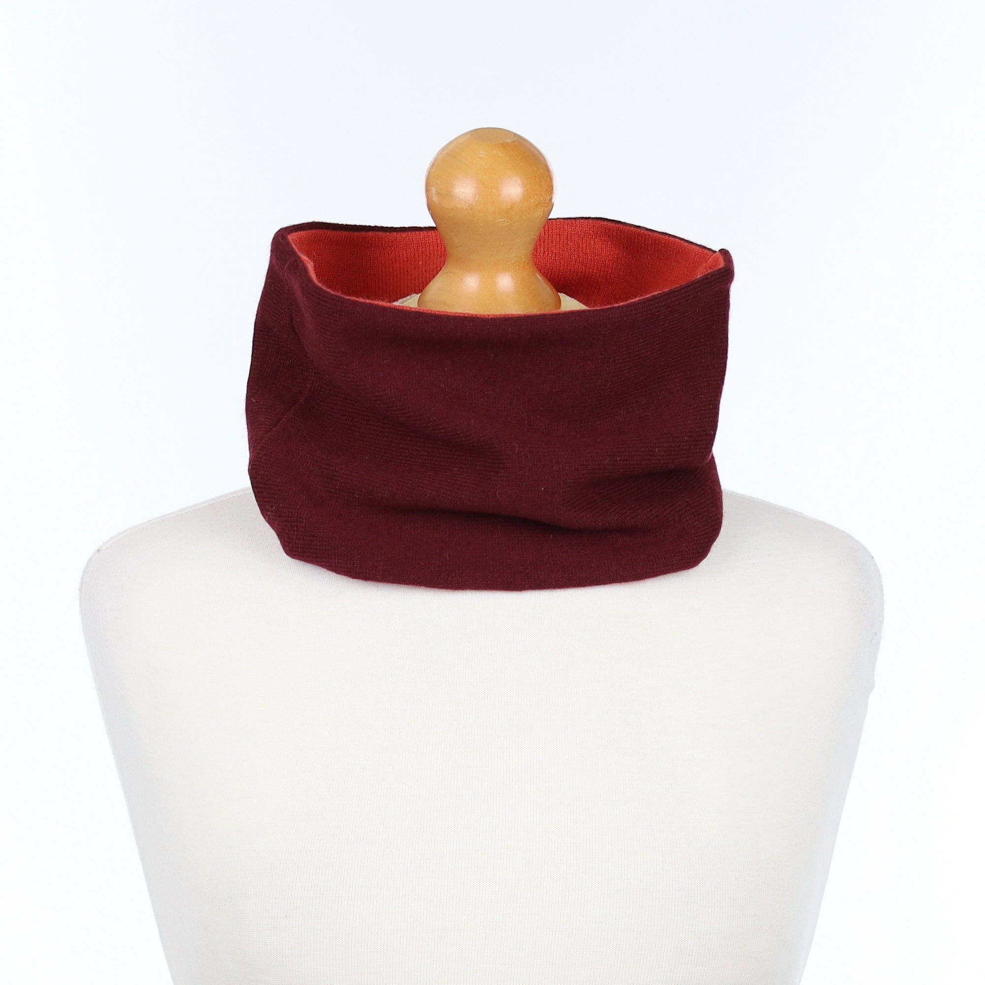 Wine Red and Orange Neck Warmer