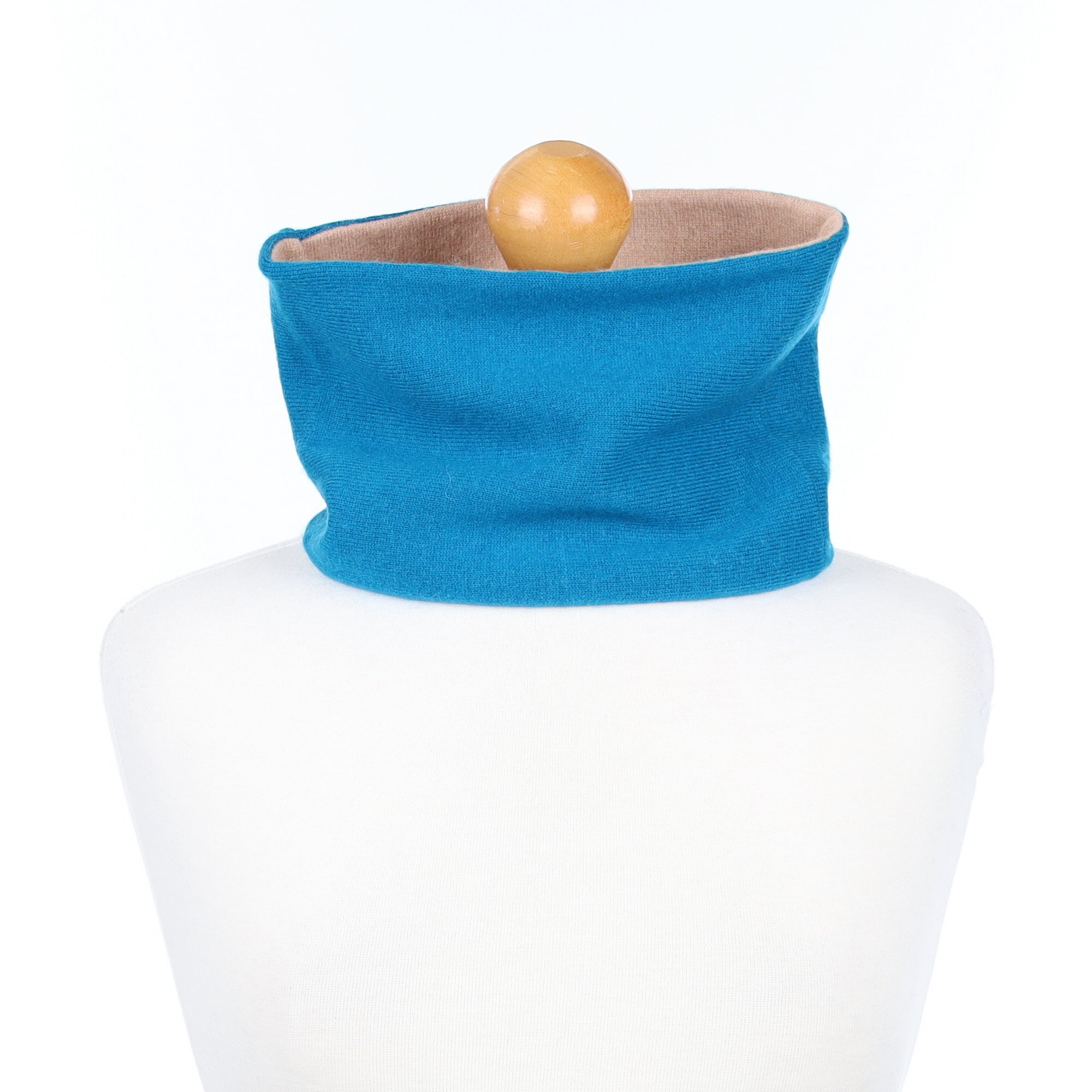 Teal Blue and Nude Neck Warmer
