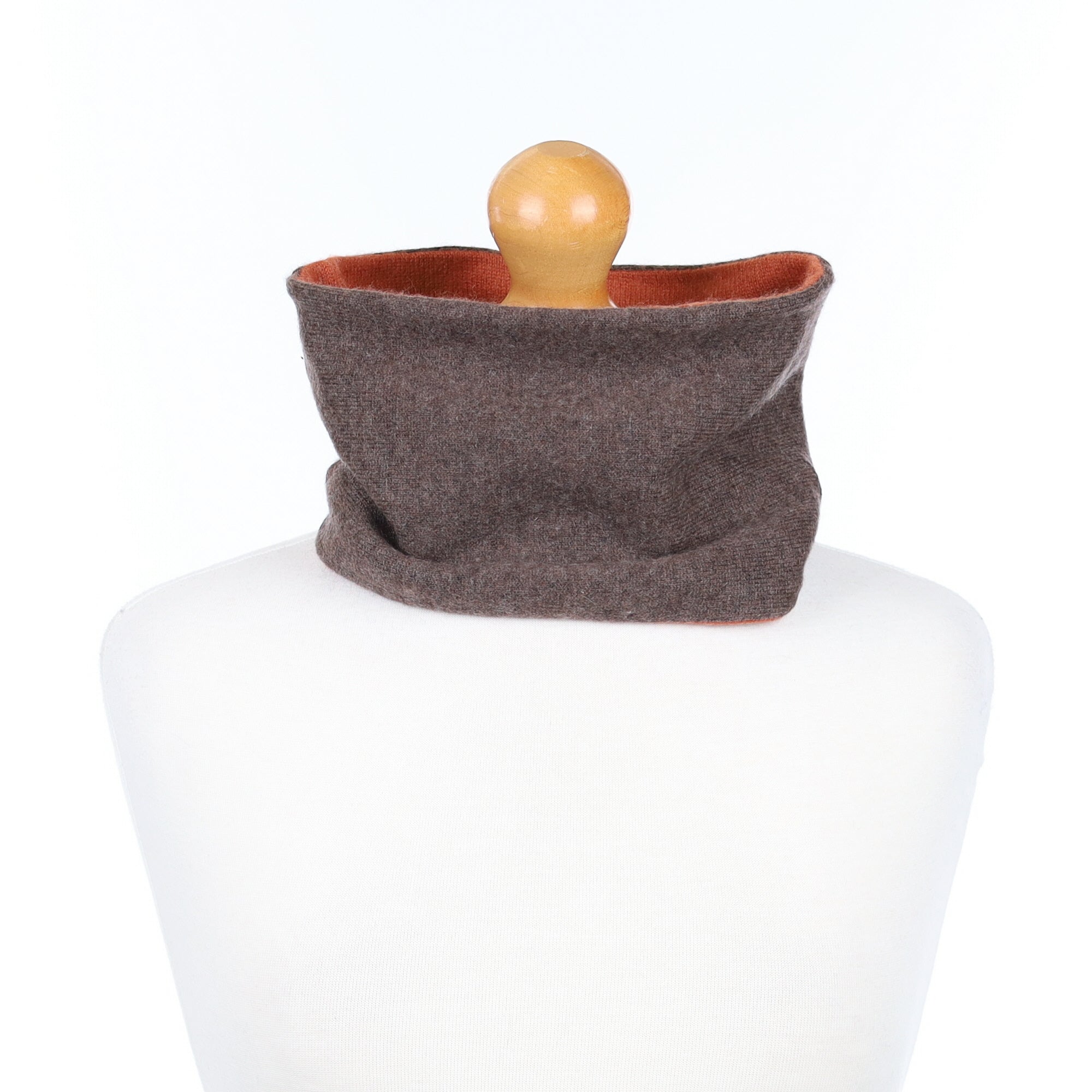 Muted Brown and Orange Neck Warmer