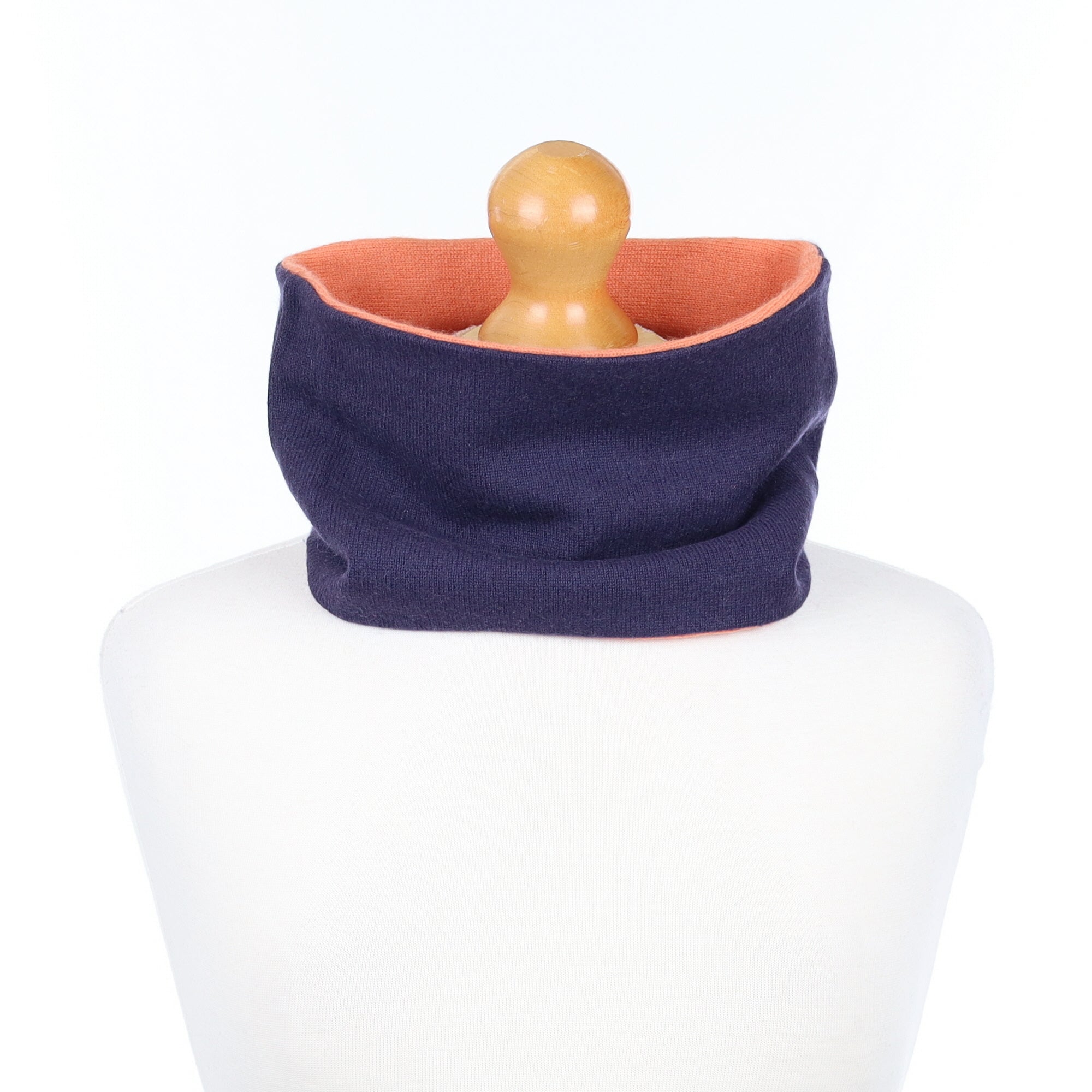 Navy Blue and Orange Neck Warmer