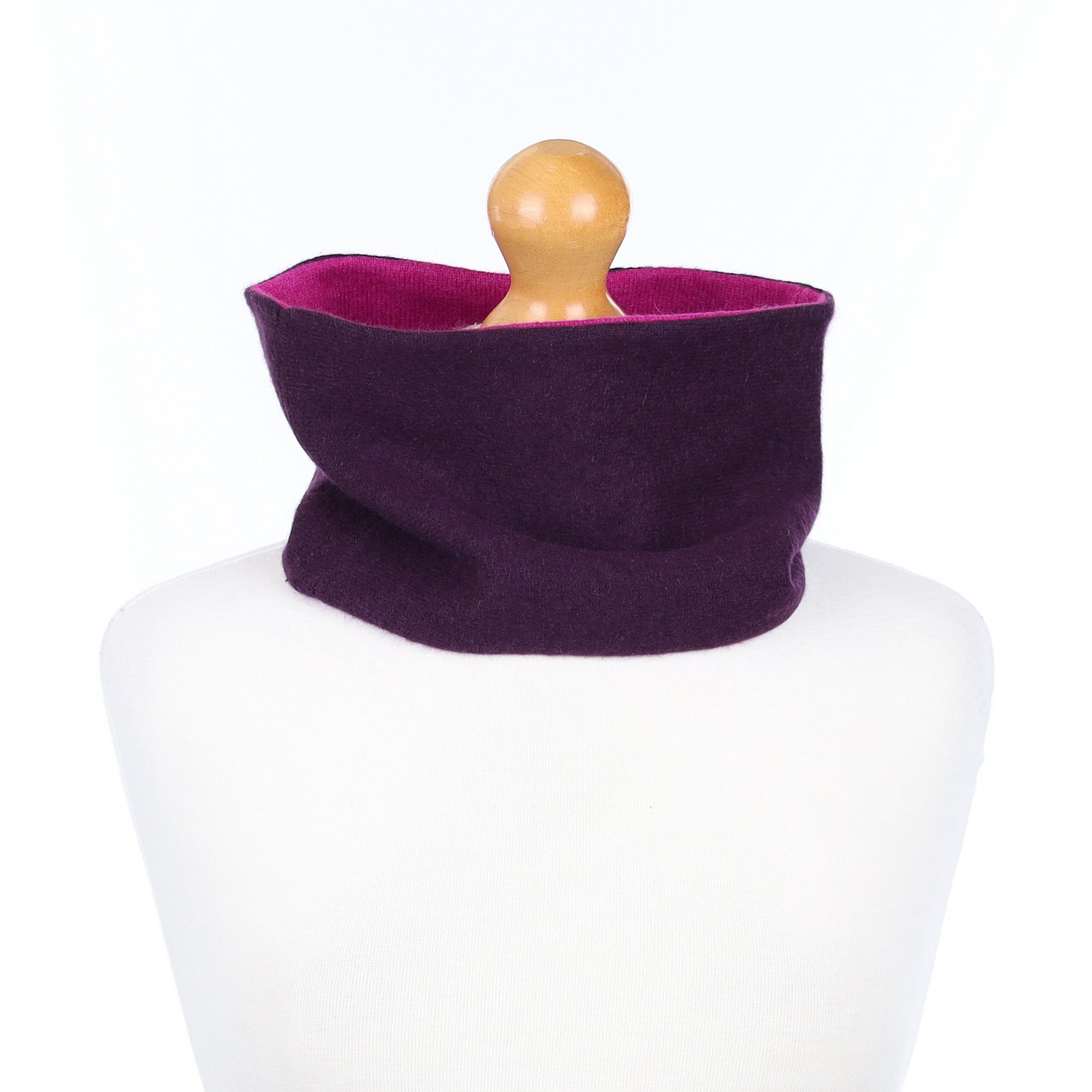 Deep Aubergine and Fuchsia Neck Warmer