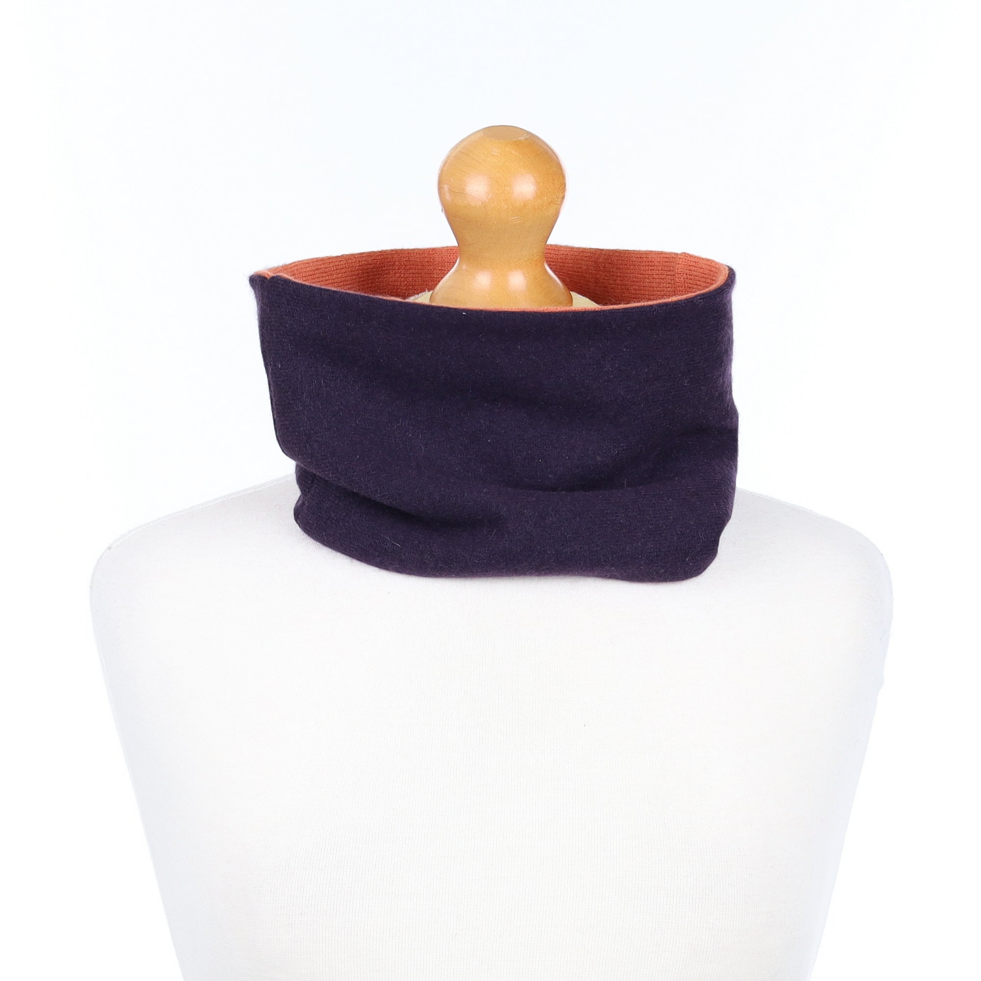 Deep Aubergine and Orange Neck Warmer