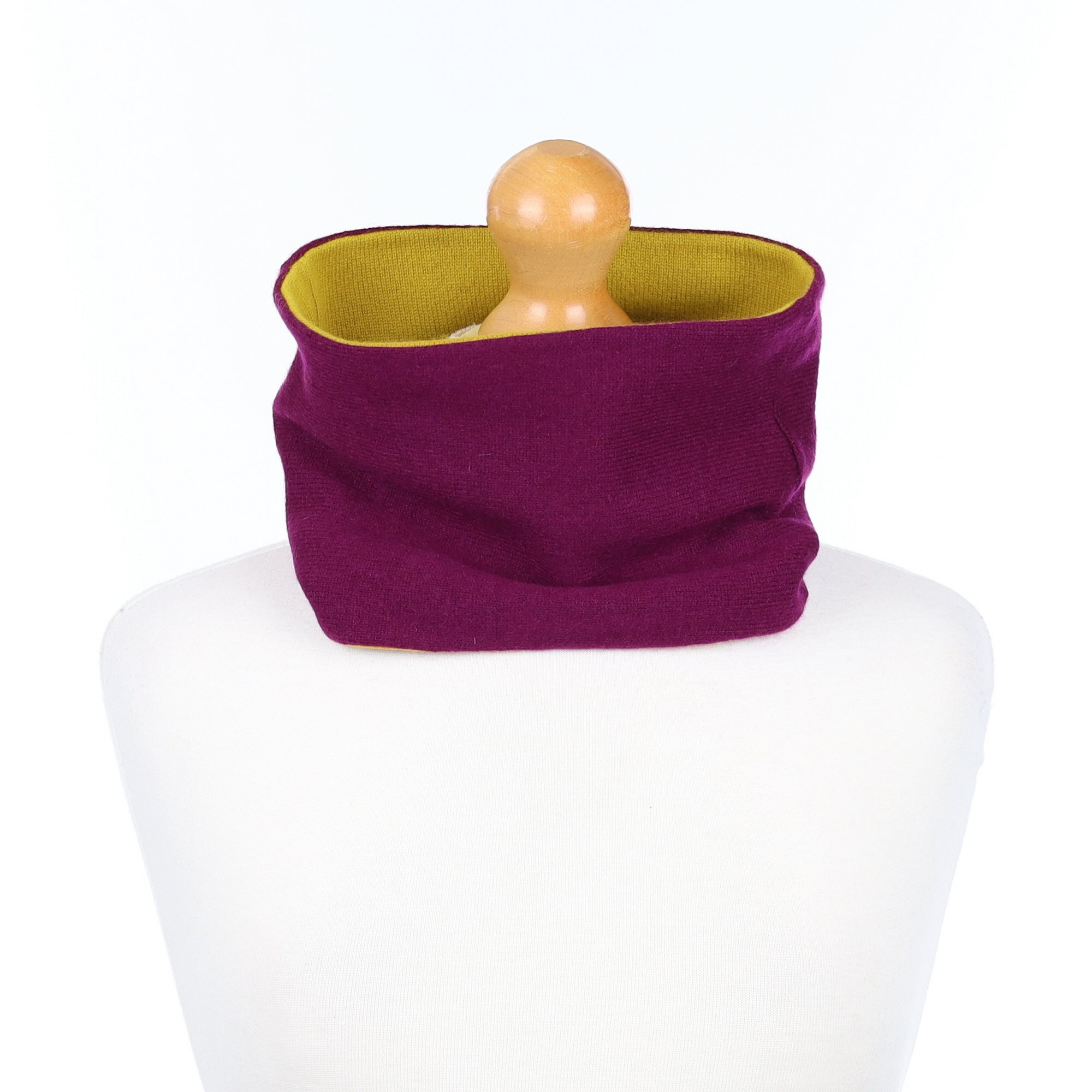 Plum Purple and Yellow Neck Warmer