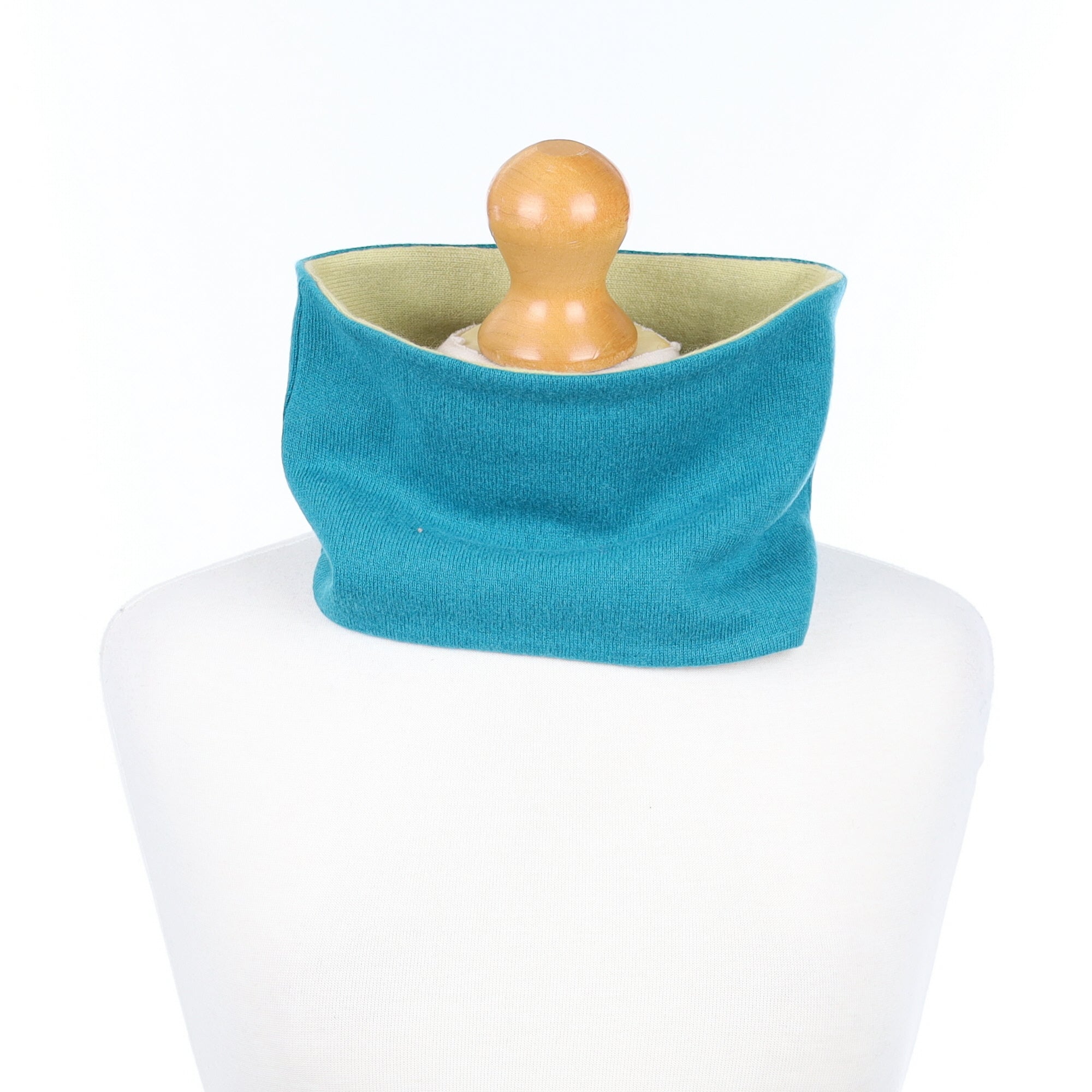 Aqua Green and Yellow Neck Warmer