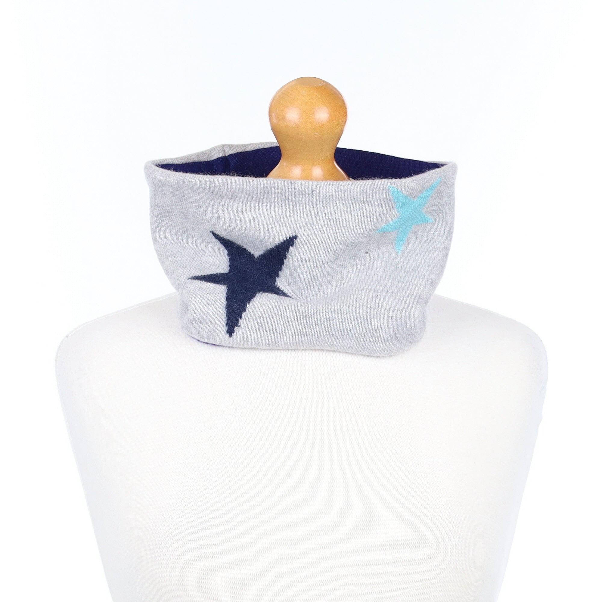 Navy and Grey Star Neck Warmer