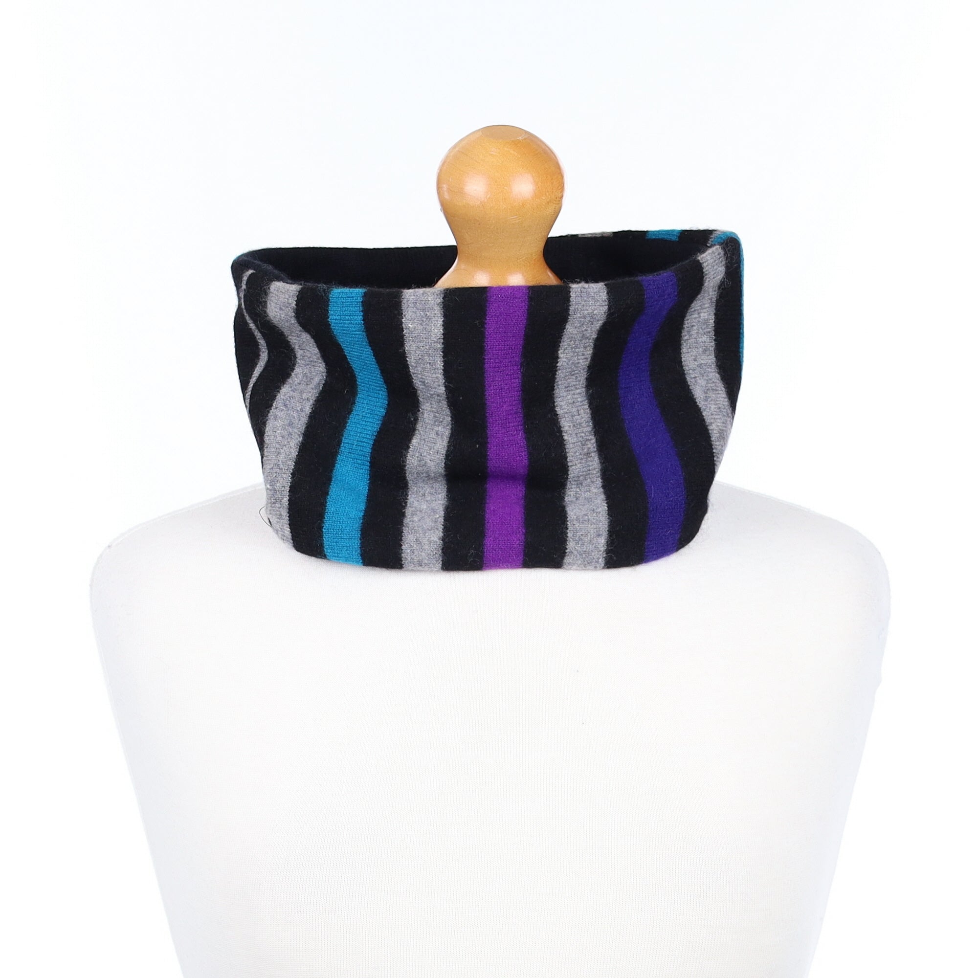 Black and Purple Striped Neck Warmer