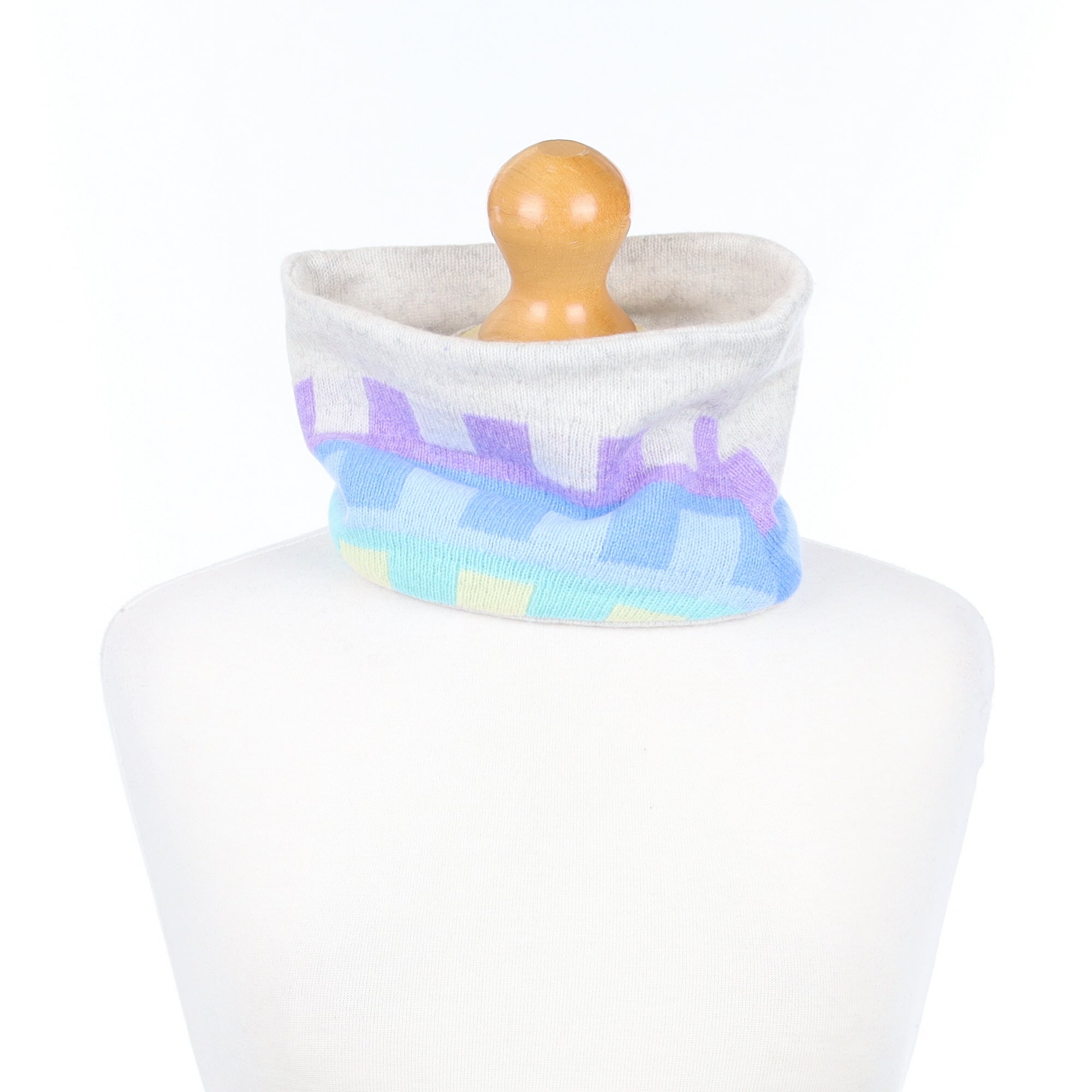 Grey and Pastel Pattern Neck Warmer