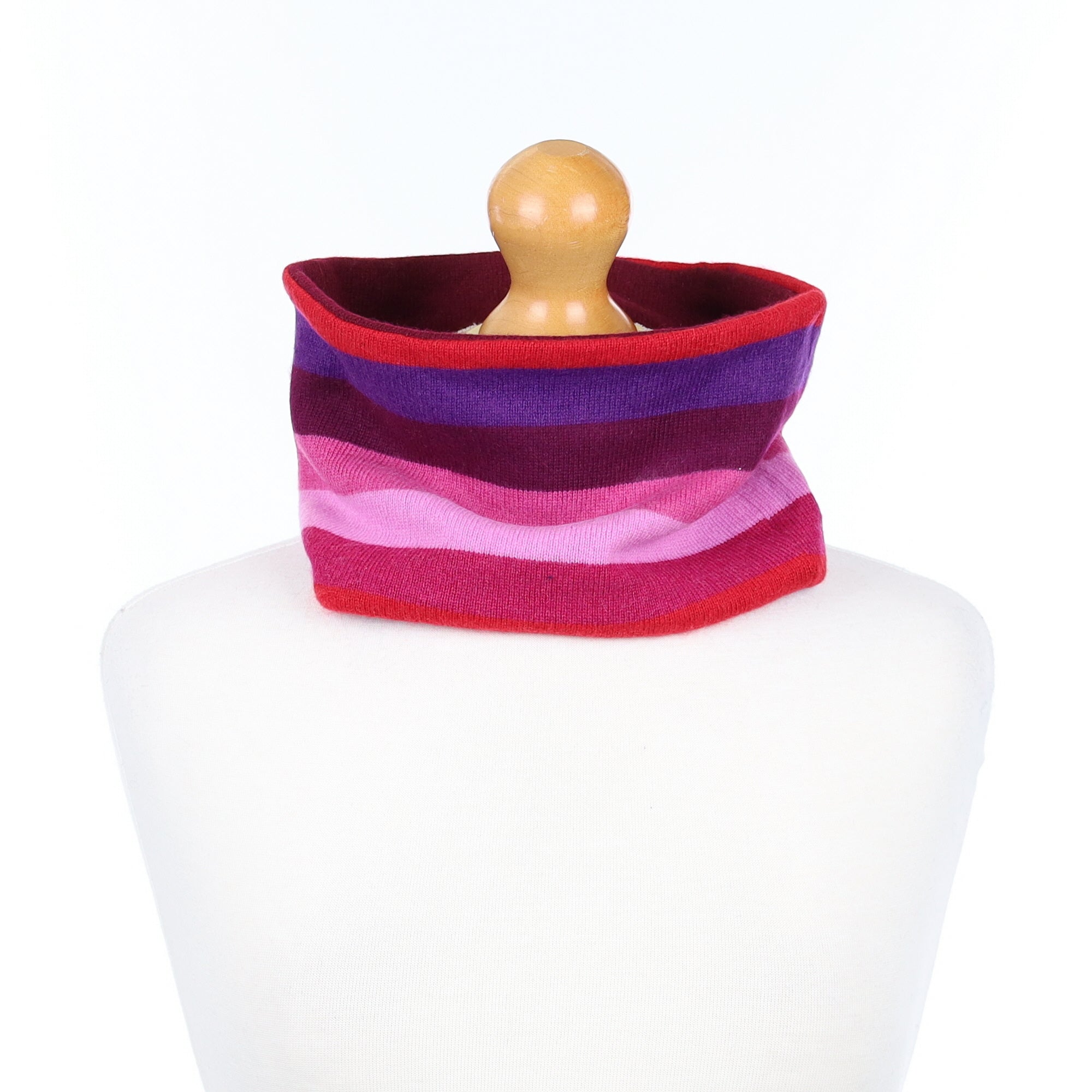 Red, Pink and Purple Striped Neck Warmer