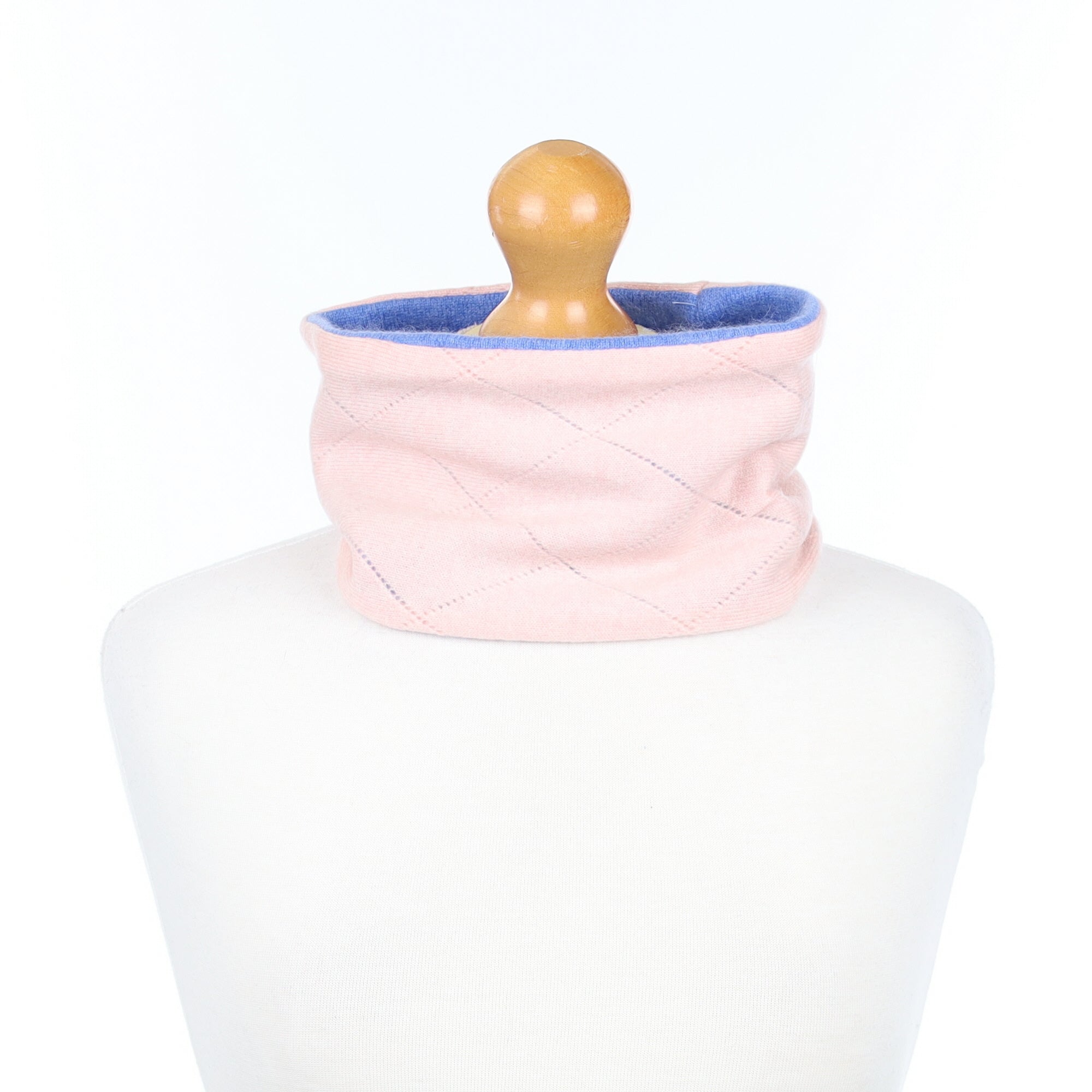 Shell Pink Textured and Blue Neck Warmer