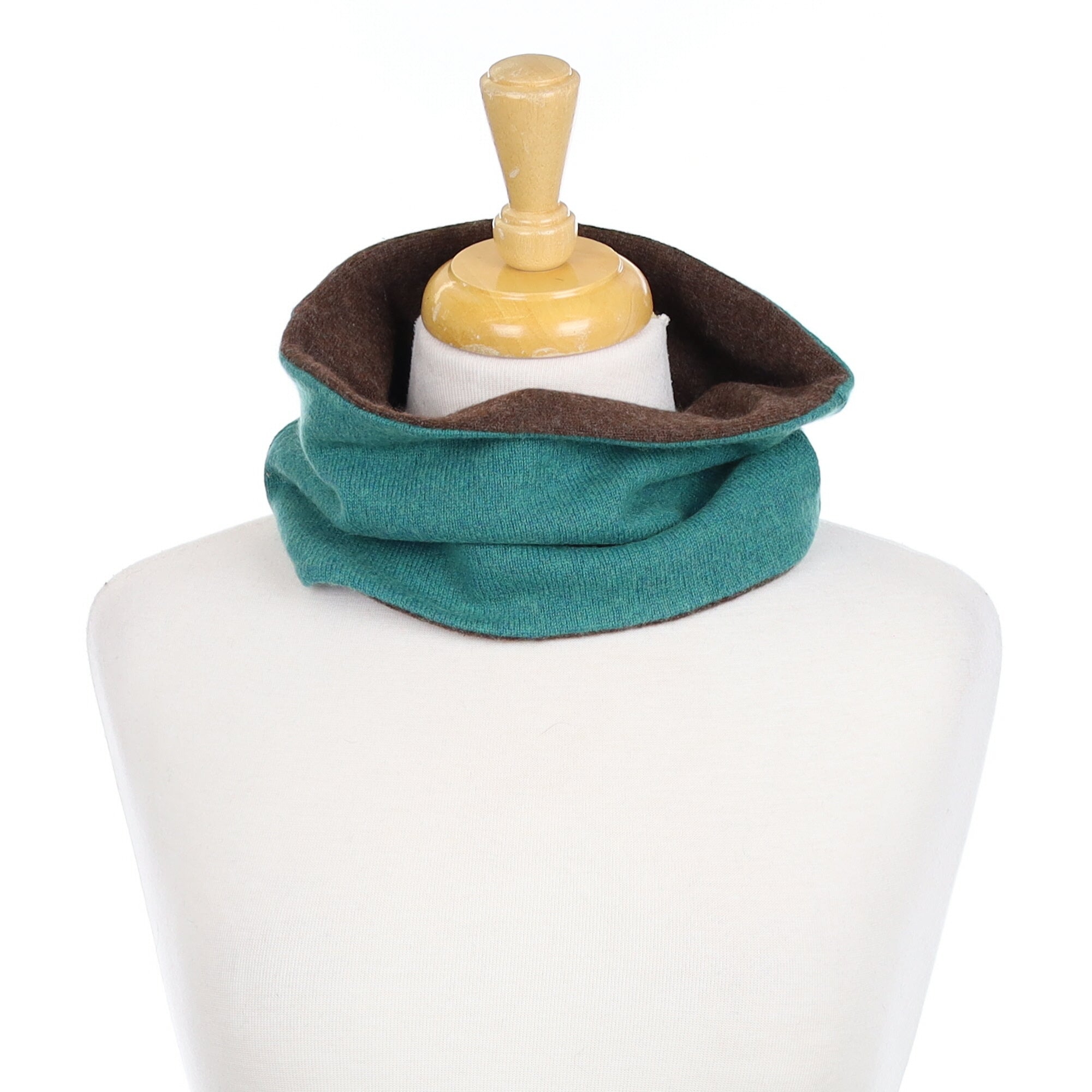 Sea Green and Brown Neck Warmer