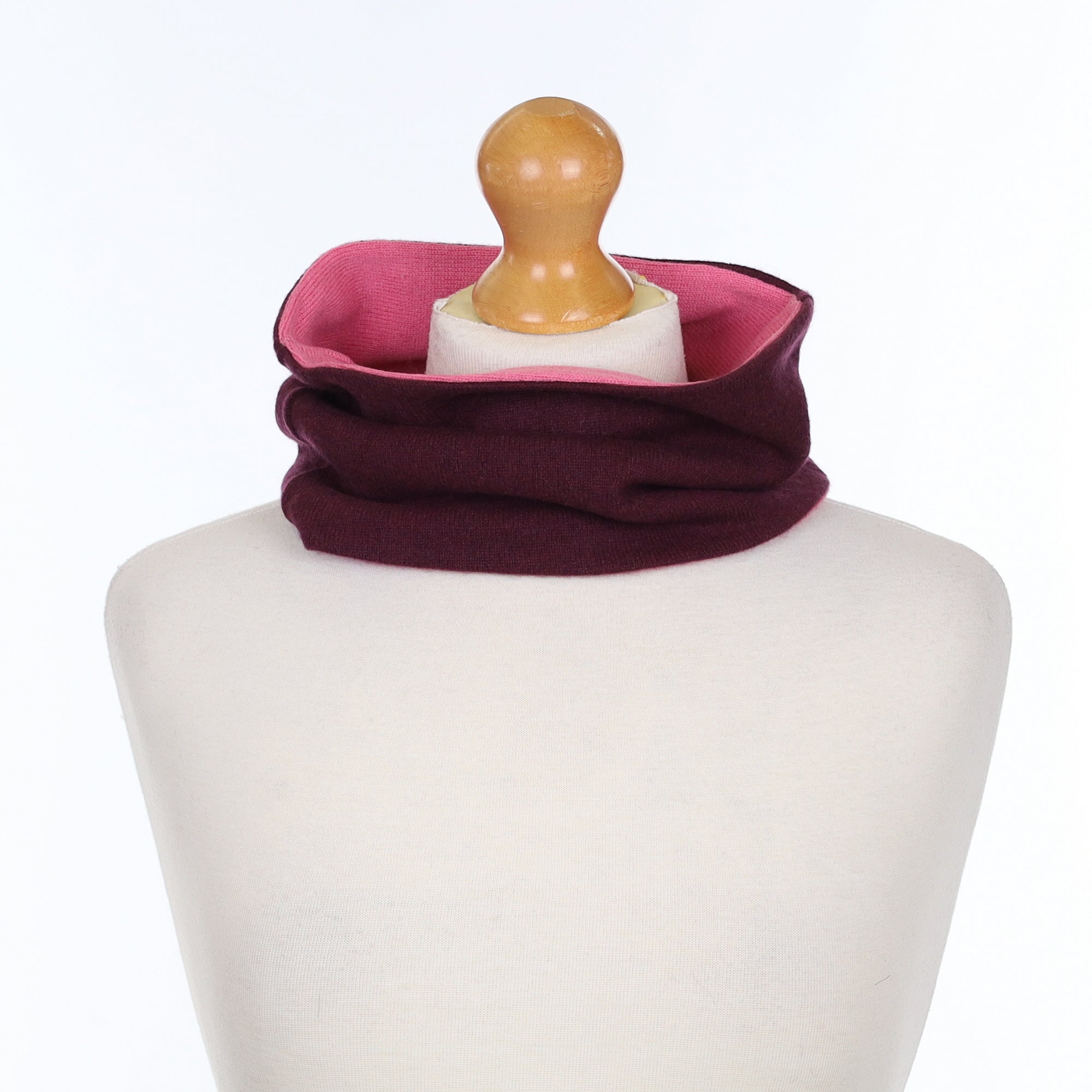 Wine and Flamingo Pink Neck Warmer