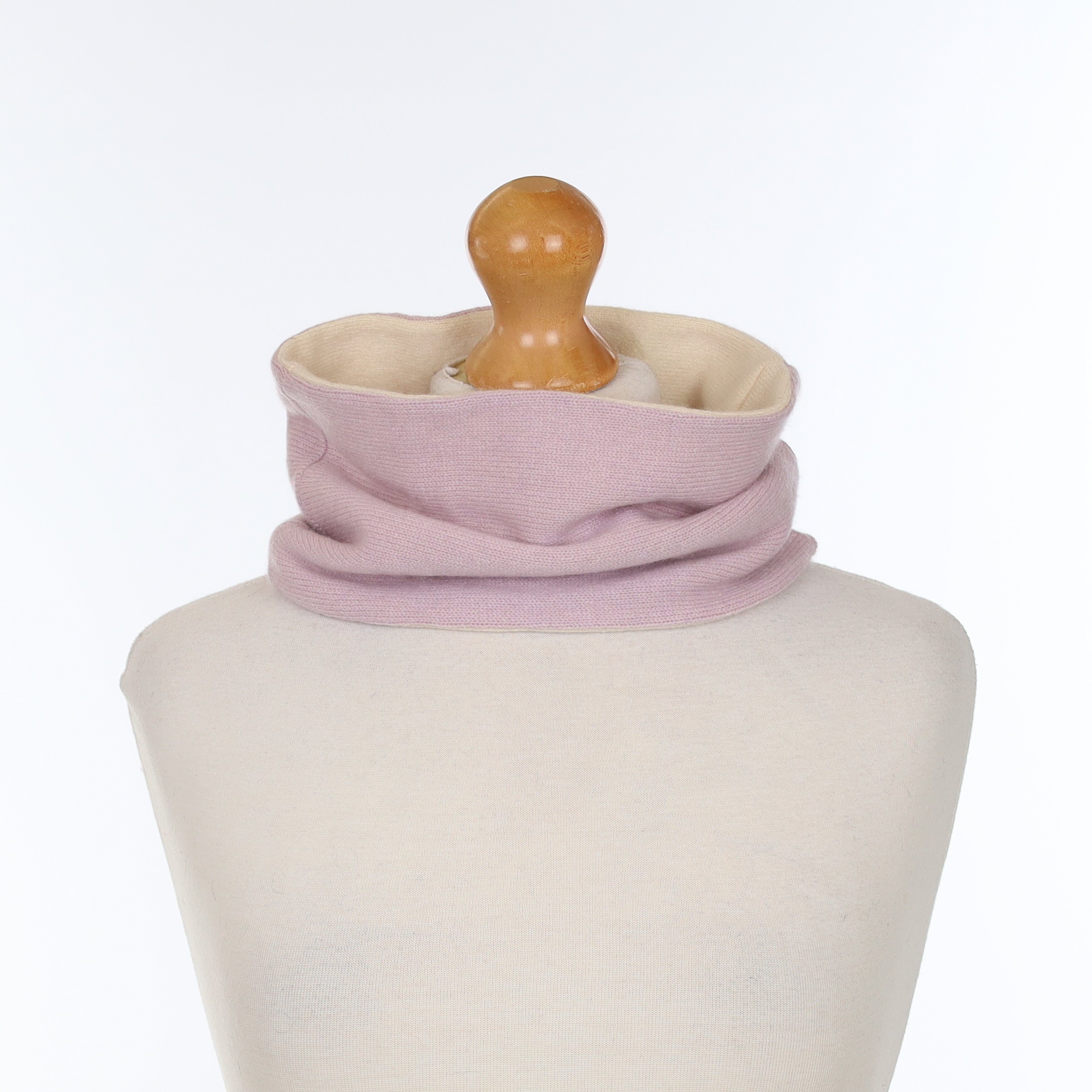 Warm Cream and Mauve Pink Neck Warmer