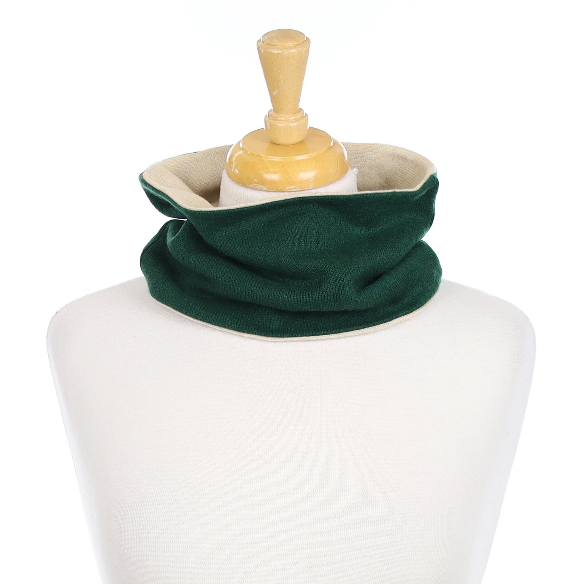 Oatmeal and Bottle Green Neck Warmer