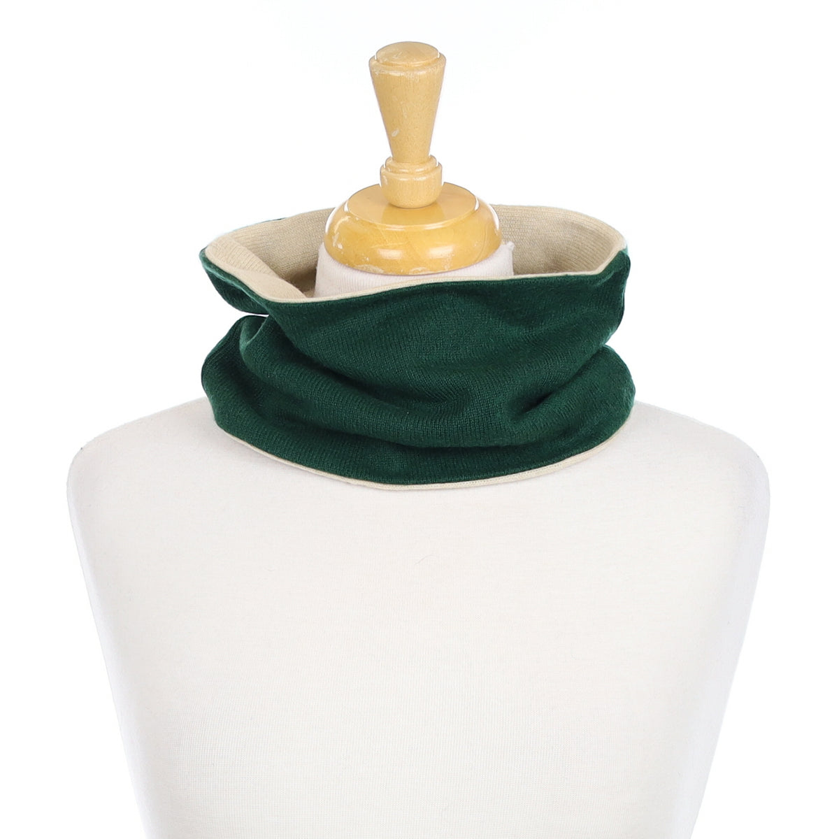 Oatmeal and Bottle Green Neck Warmer