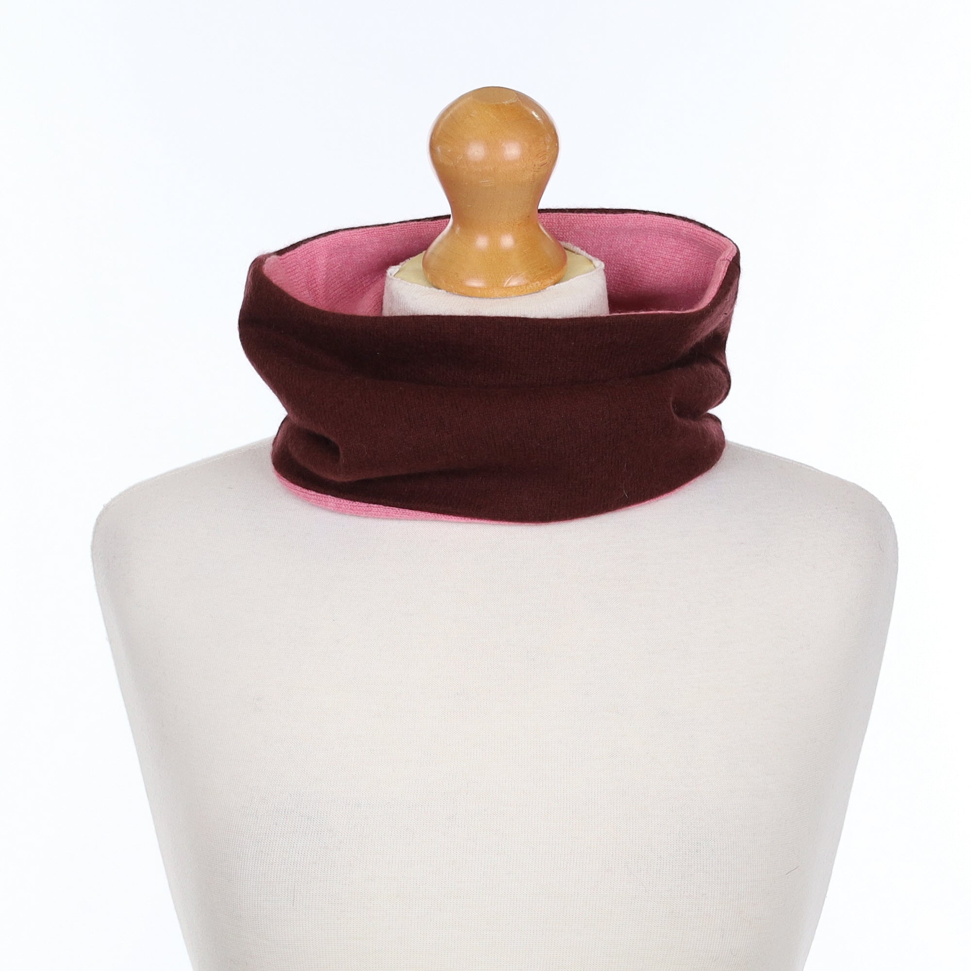 Burgundy and Candy Pink Neck Warmer