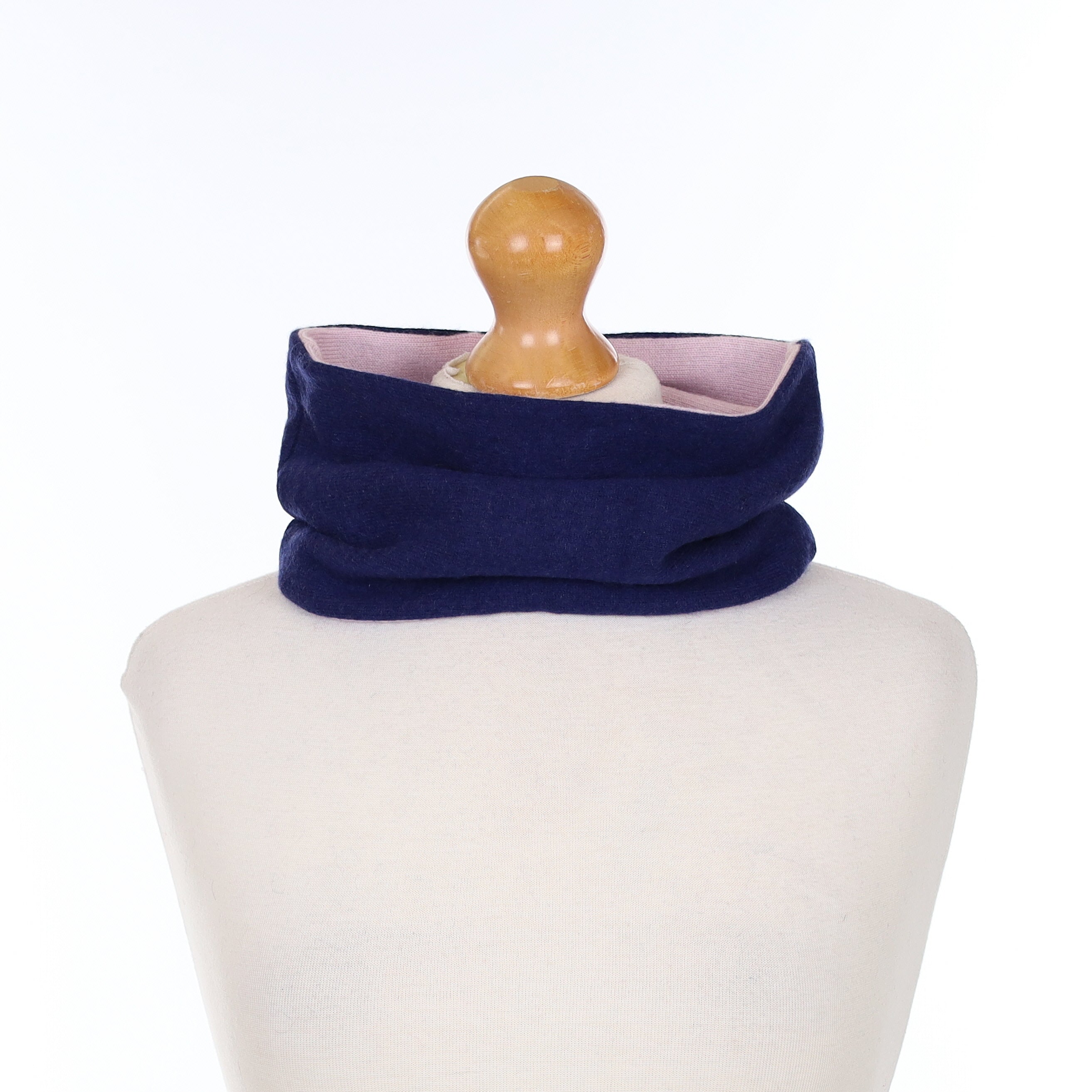 Navy and Baby Pink Neck Warmer