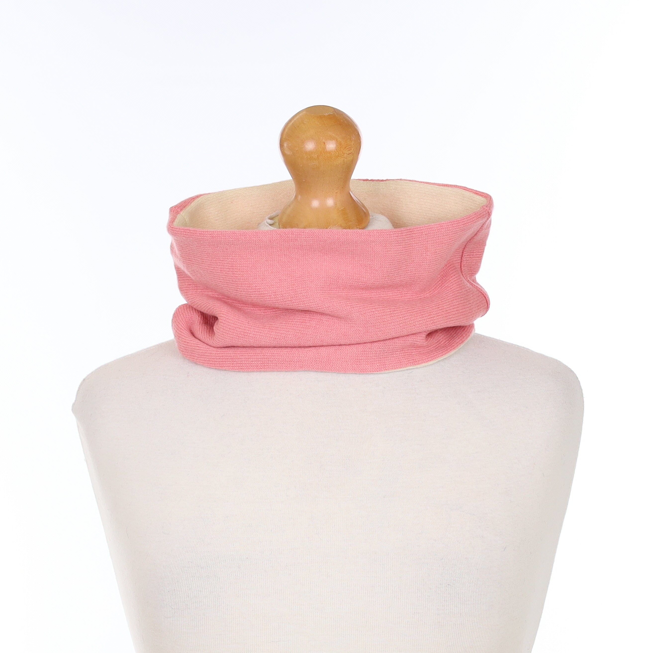 Coral Pink and Cream Neck Warmer