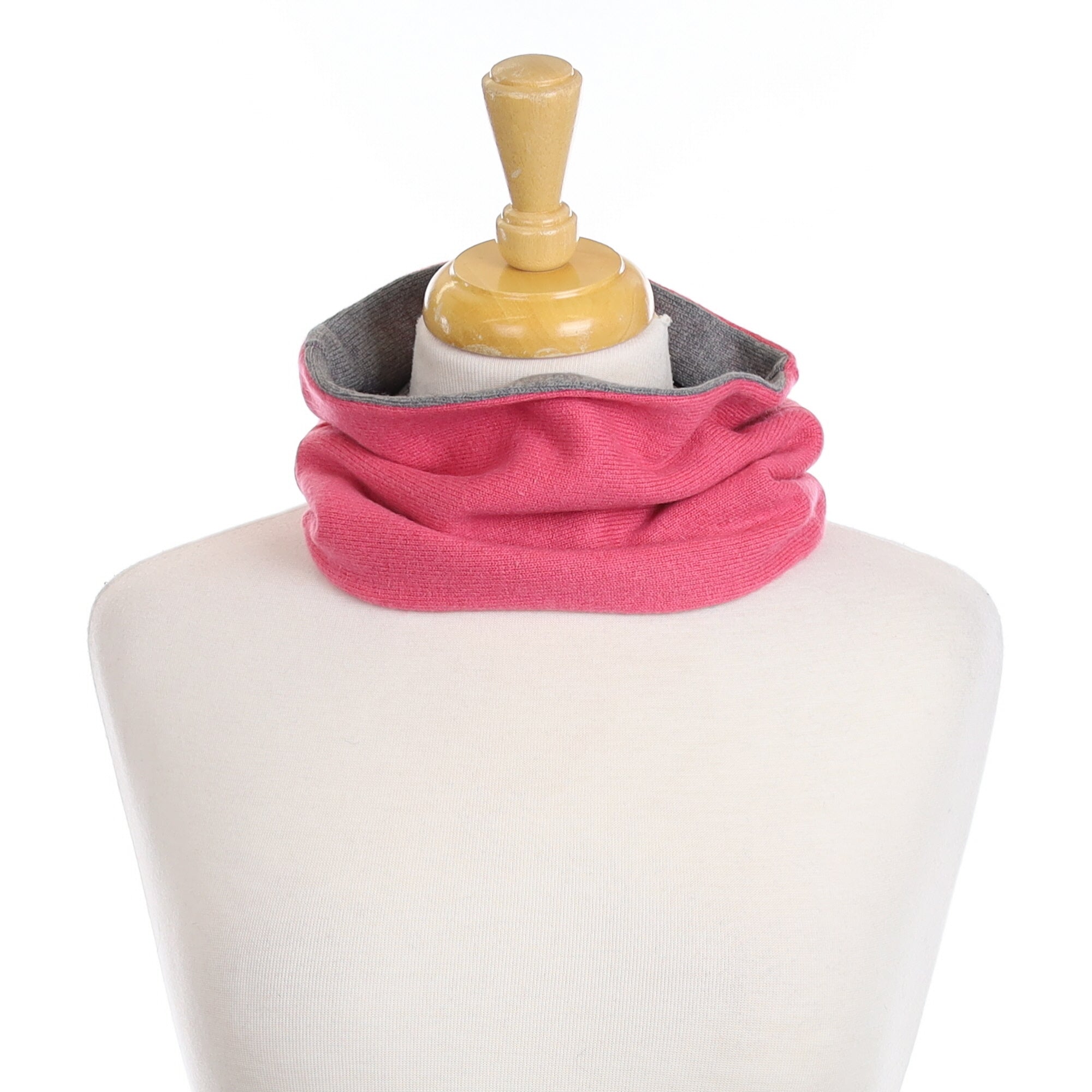 Rose Pink and Ash Grey Neck Warmer