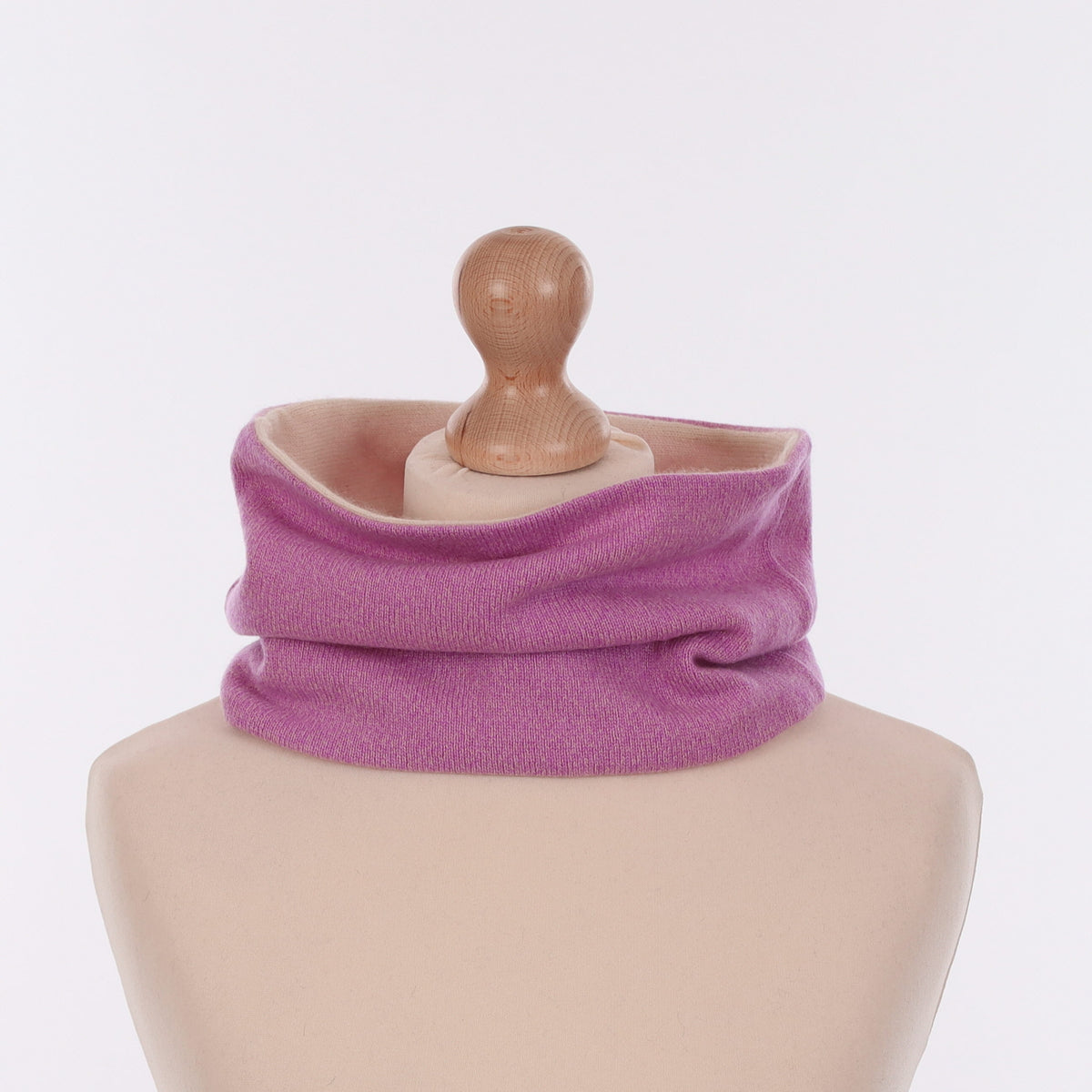 Foxglove Pink and Cream Neck Warmer