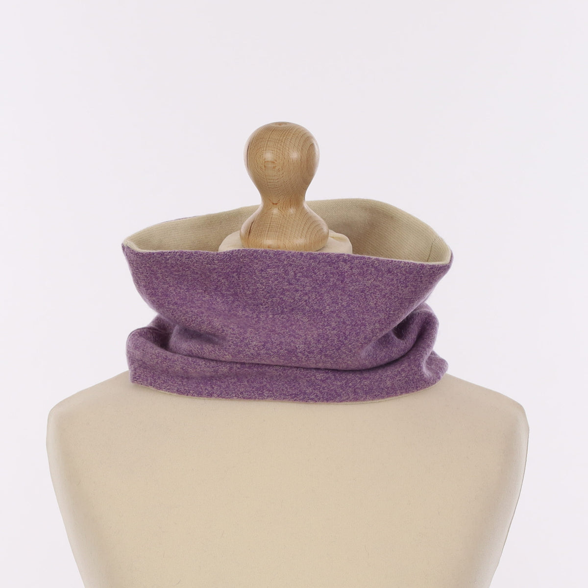 Wisteria Purple and Cream Neck Warmer