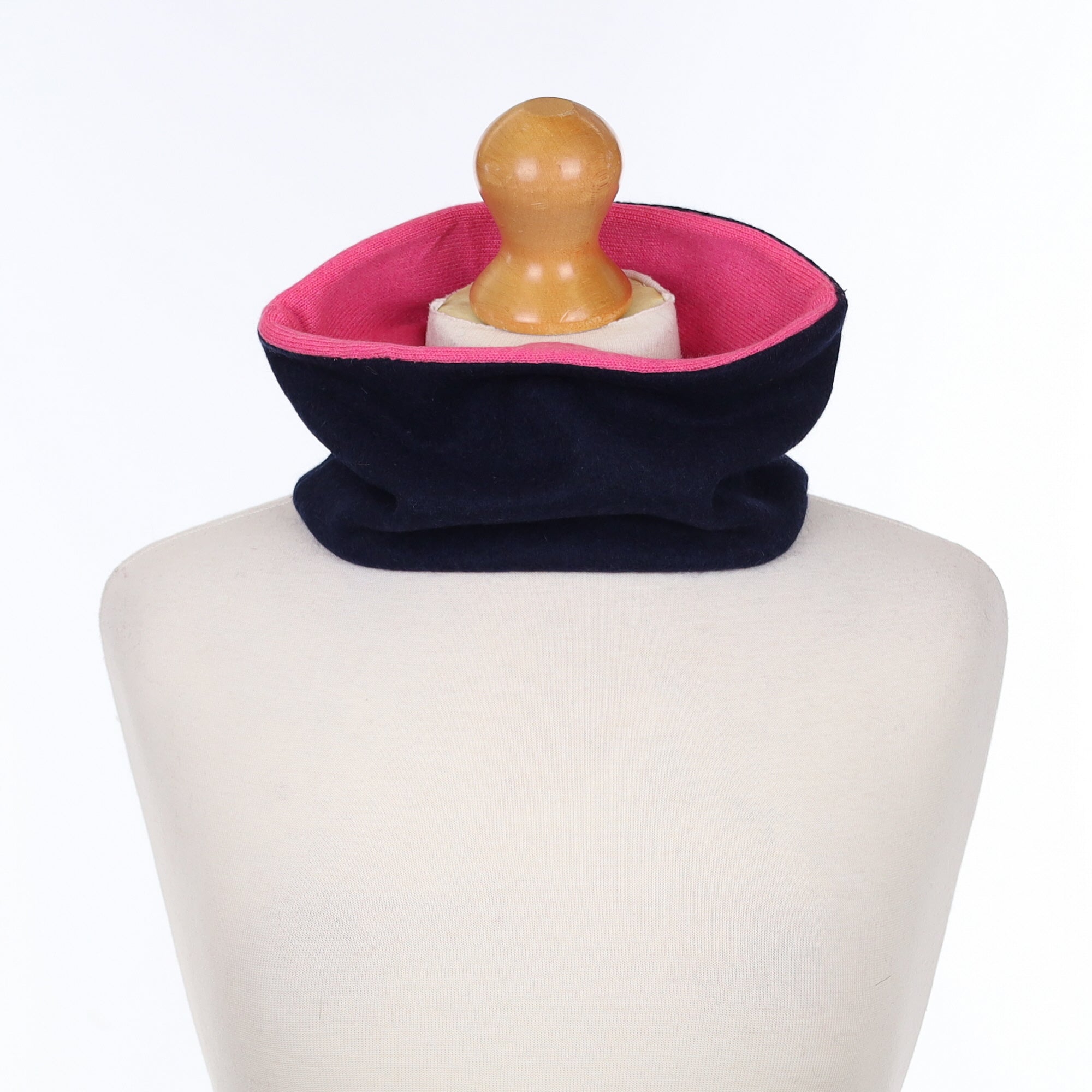 Dark Navy and Hot Pink Neck Warmer