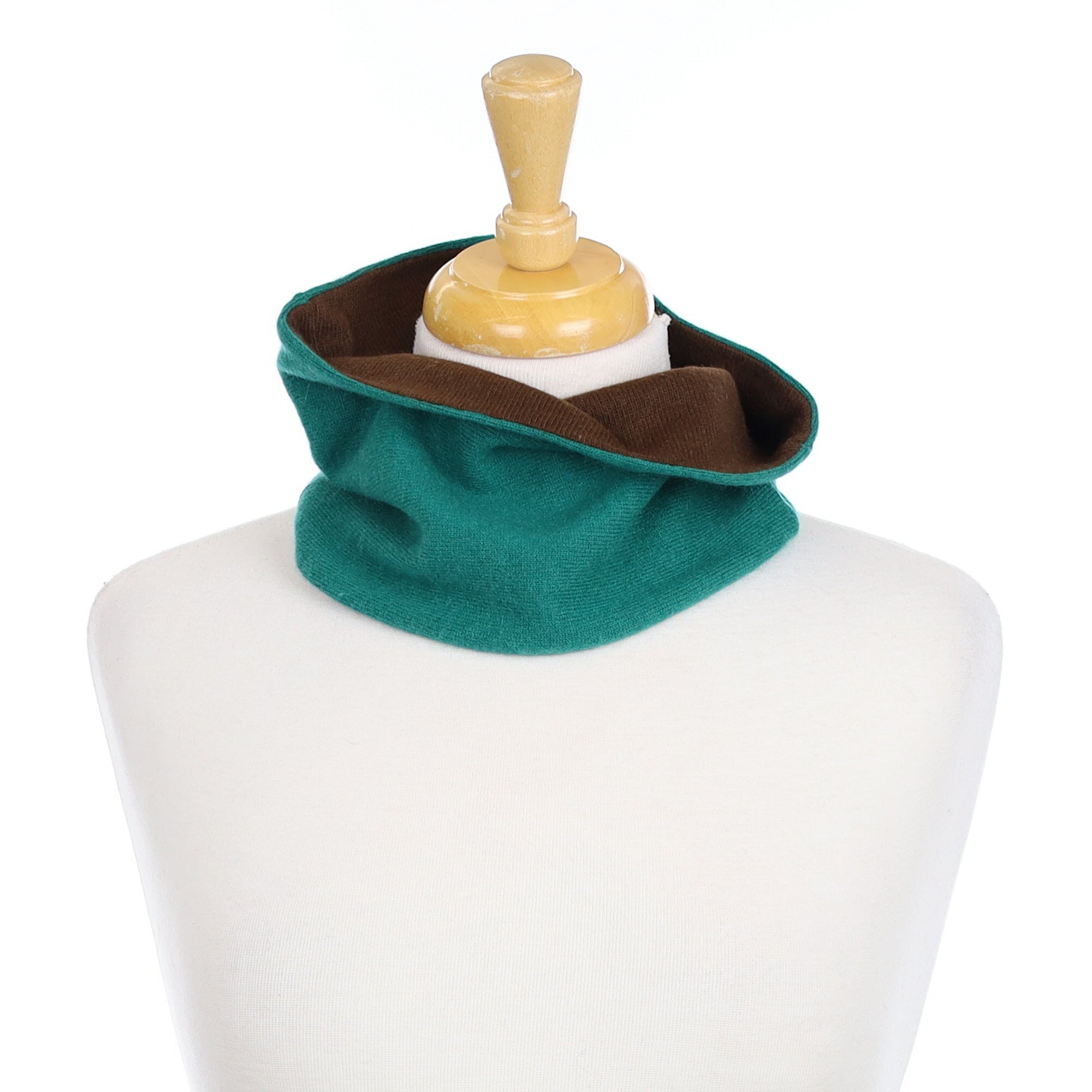 Emerald Green and Brown Neck Warmer