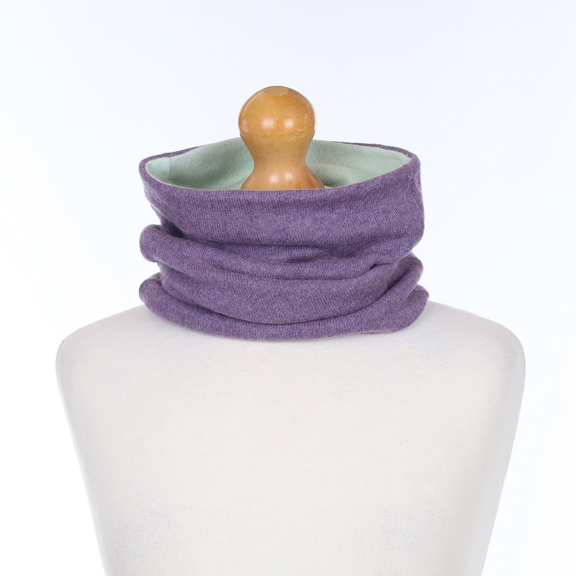 Wisteria Purple and Pale Mint Luxury Double Layered Snood