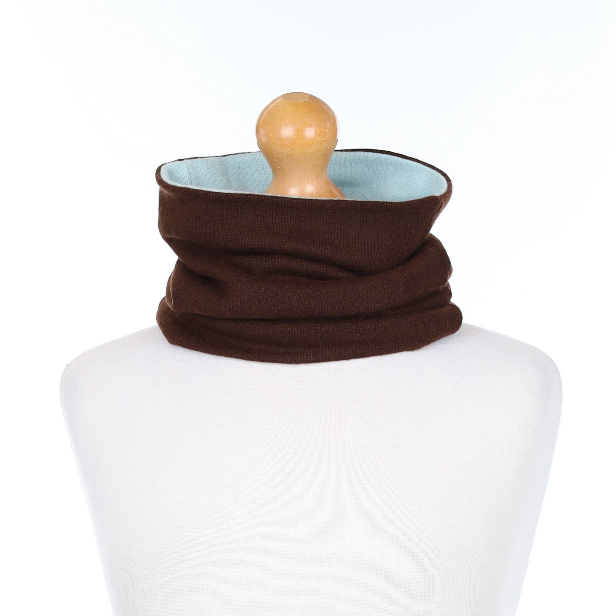 Russett Brown and Opal Blue Luxury Double Layered Snood