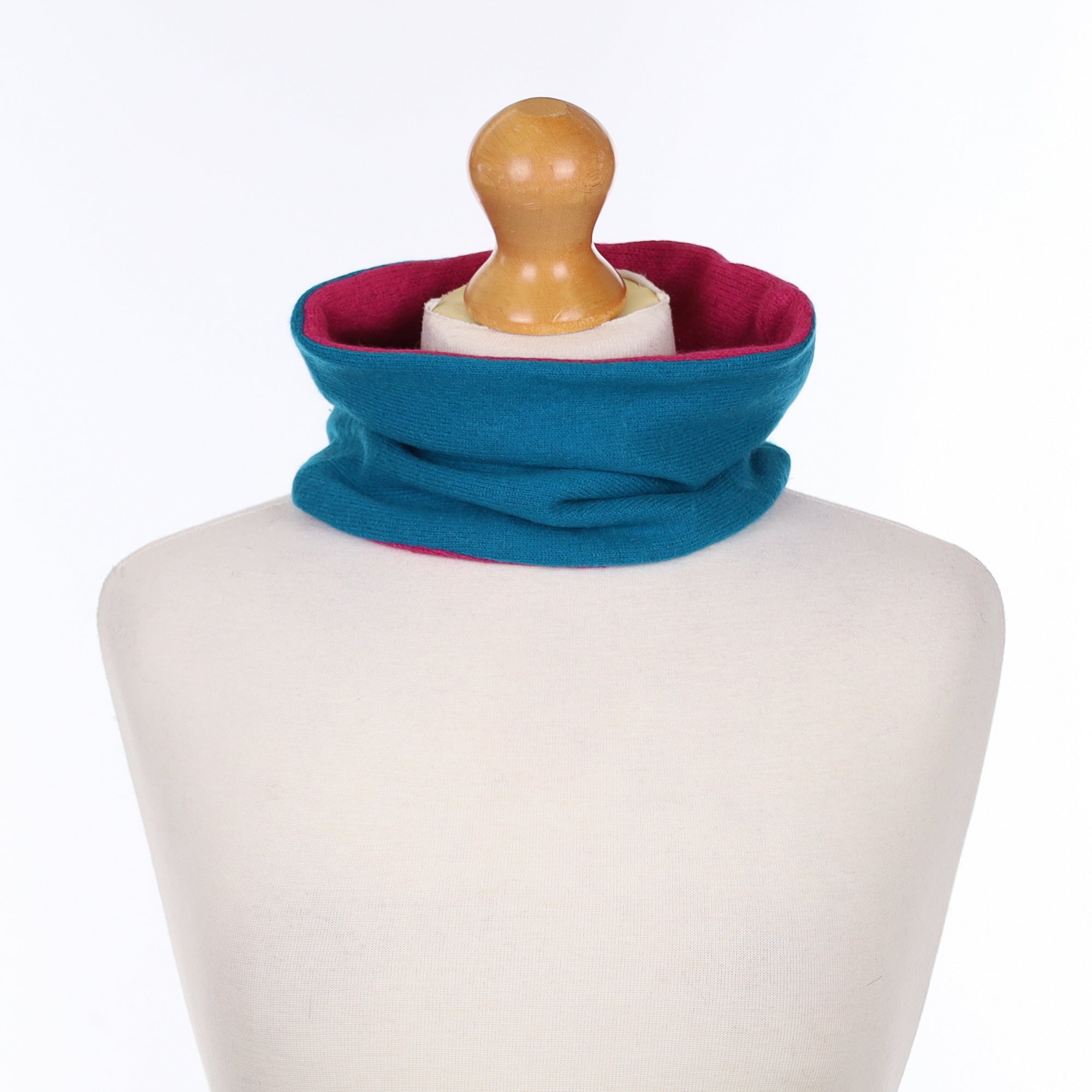 Teal and Raspberry Pink Neck Warmer