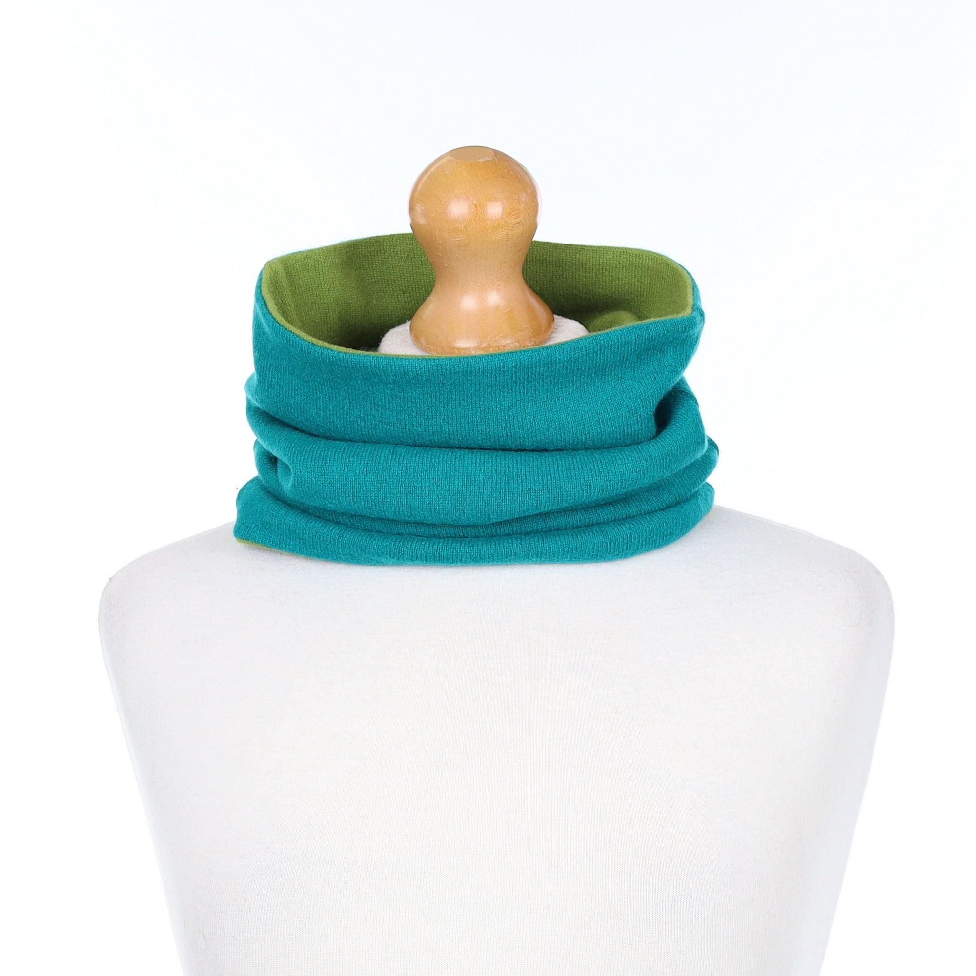Peacock Green and Moss Green Luxury Double Layered Snood